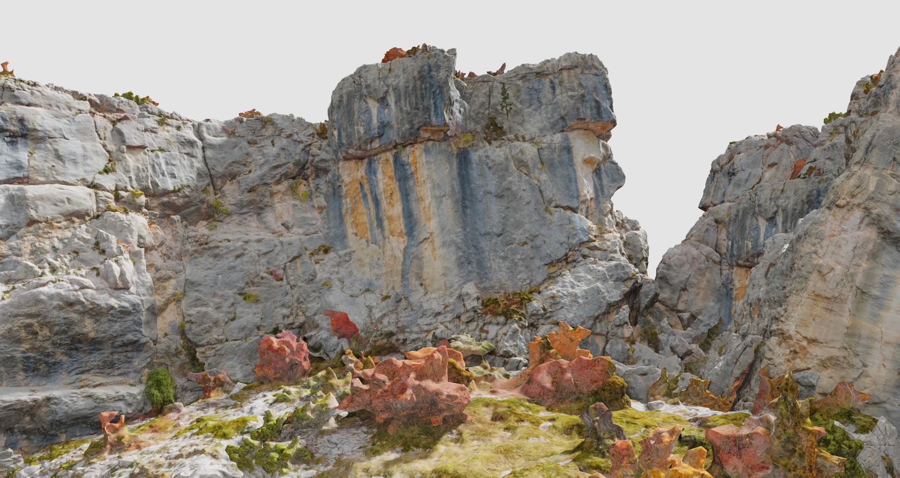 Huge Boulder Cliff Drone Scan PBR Low-poly 3D model_25