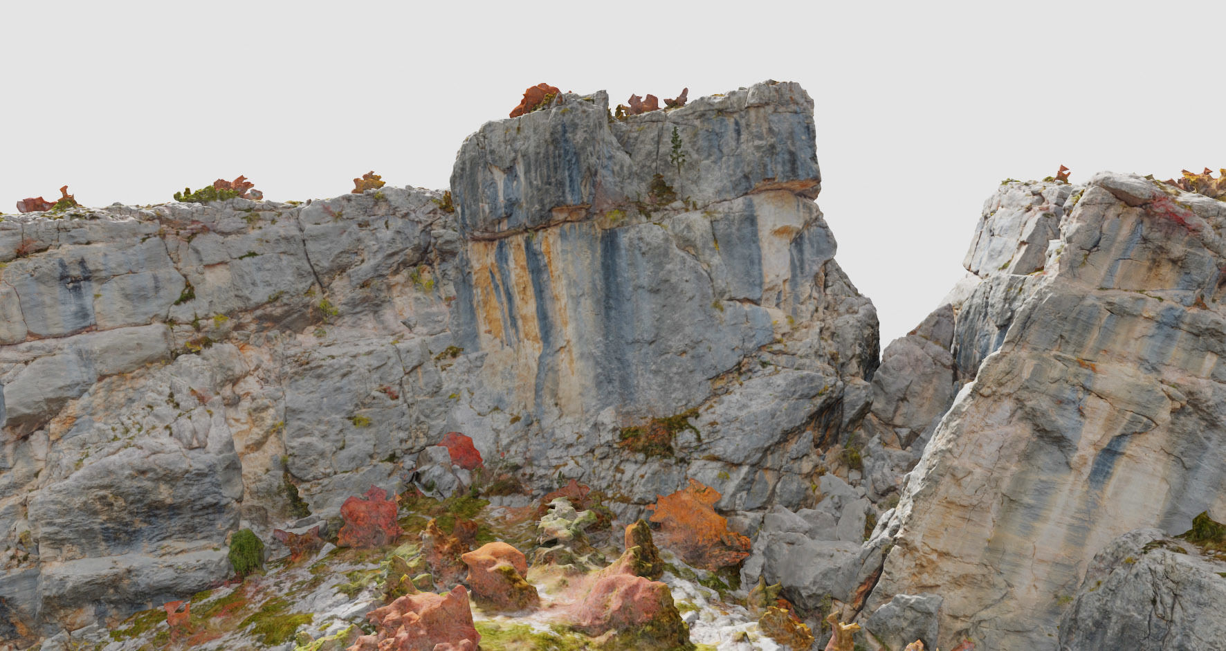 Huge Boulder Cliff Drone Scan PBR Low-poly 3D model_28