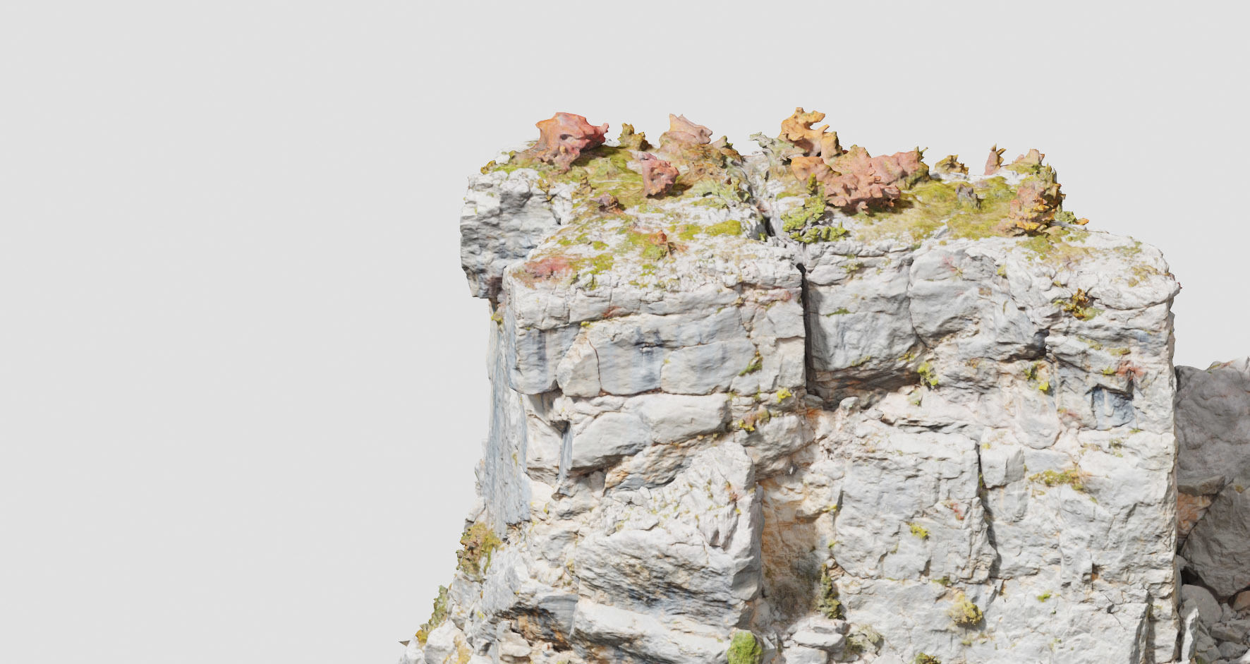 Huge Boulder Cliff Drone Scan PBR Low-poly 3D model_21