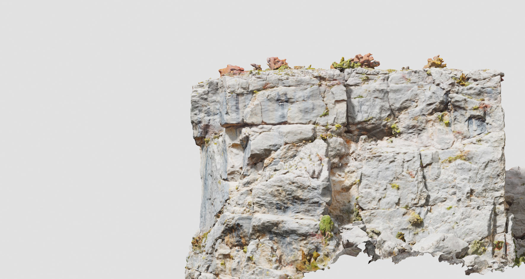 Huge Boulder Cliff Drone Scan PBR Low-poly 3D model_24
