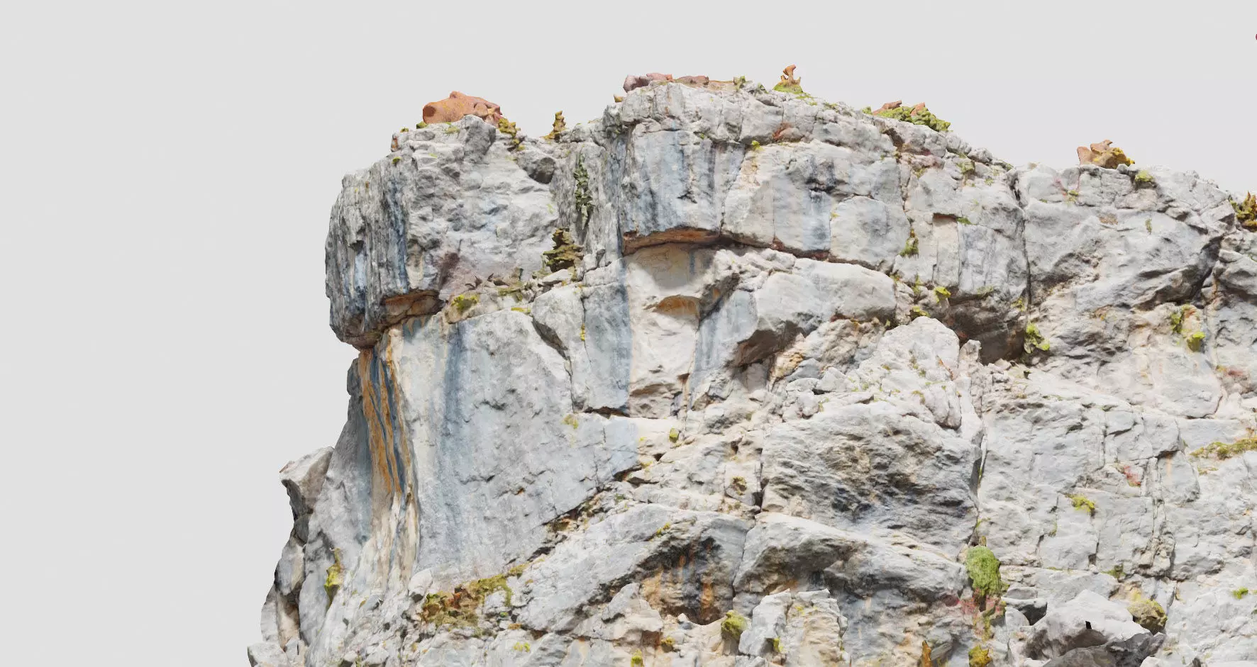 Huge Boulder Cliff Drone Scan PBR Low-poly 3D model_0