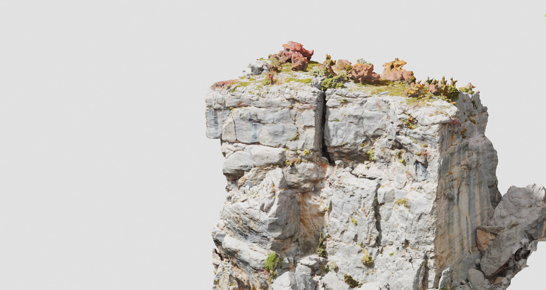 Huge Boulder Cliff Drone Scan PBR Low-poly 3D model_22