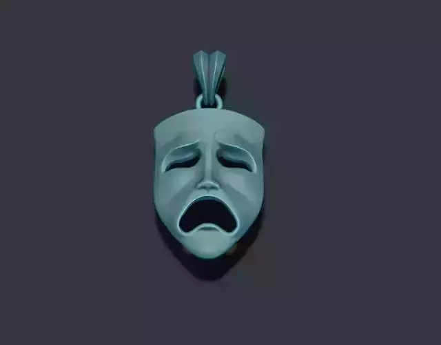 Tragedy mask pendant 3D print model