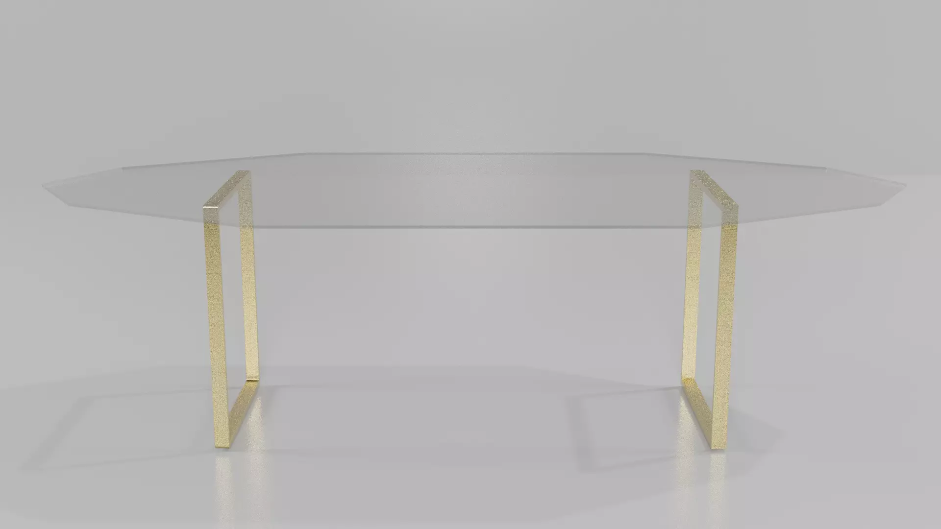 Interior furniture Table -Tavolo - Glass and Gold Free low-poly 3D model