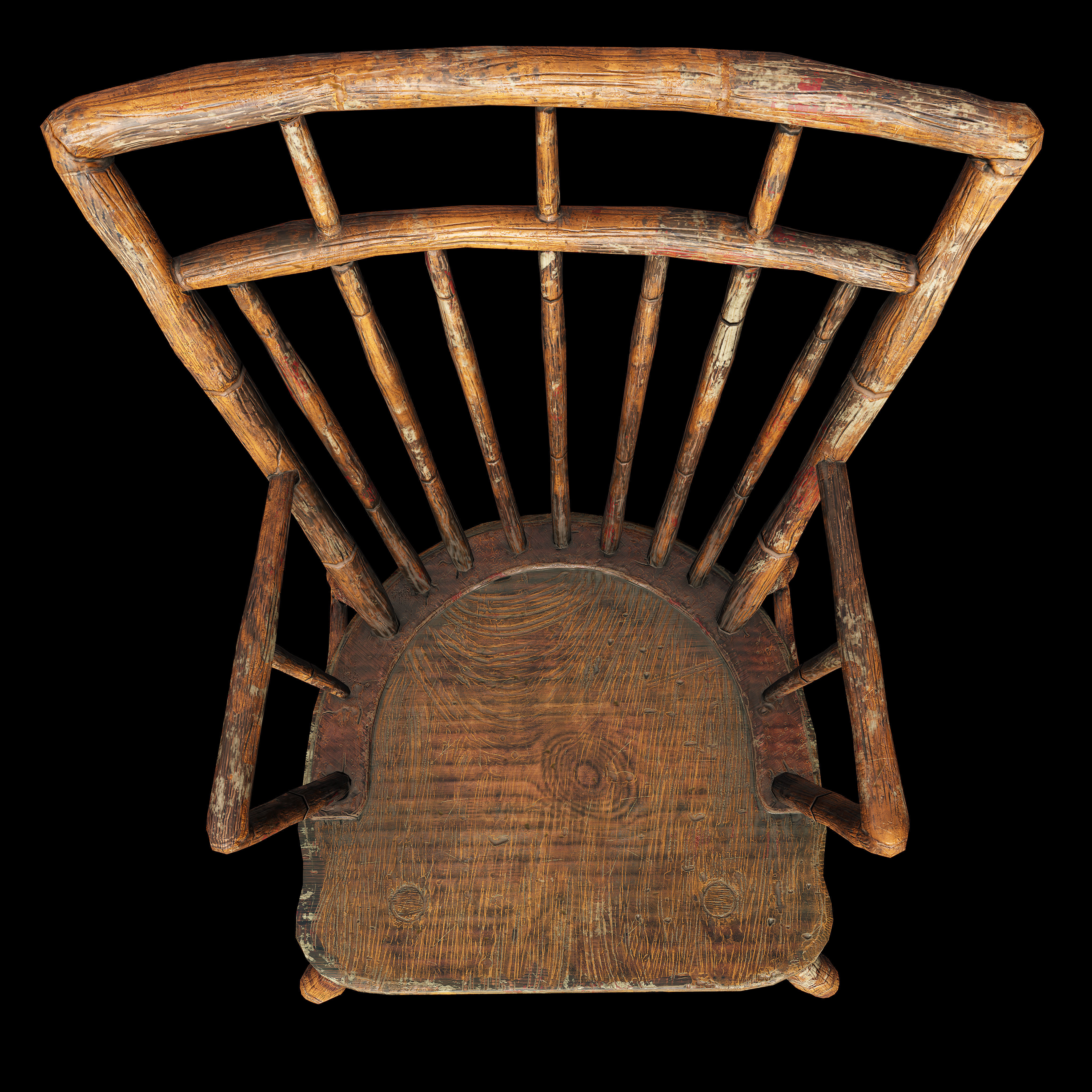 Wooden Chair Low-poly 3D model_4