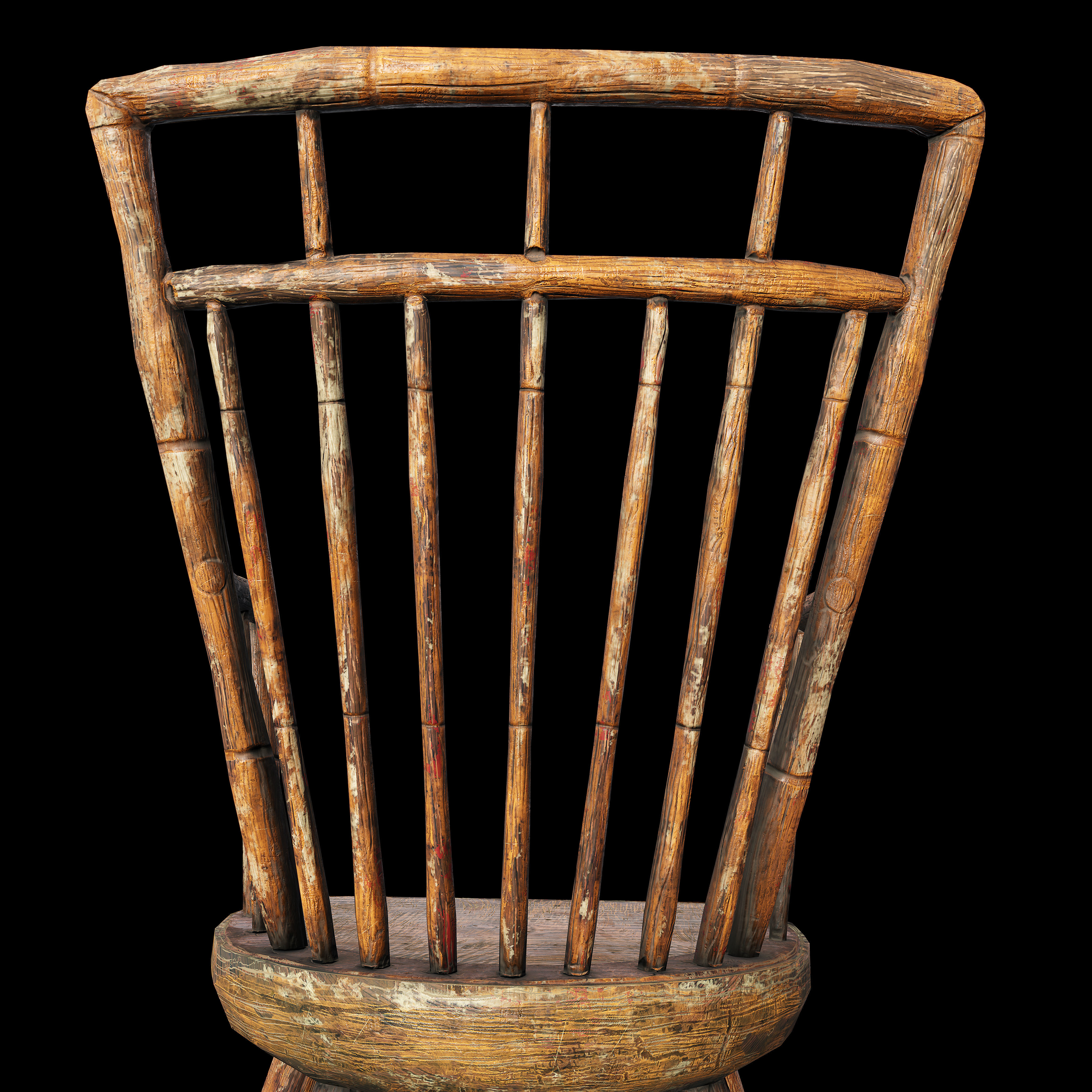 Wooden Chair Low-poly 3D model_6