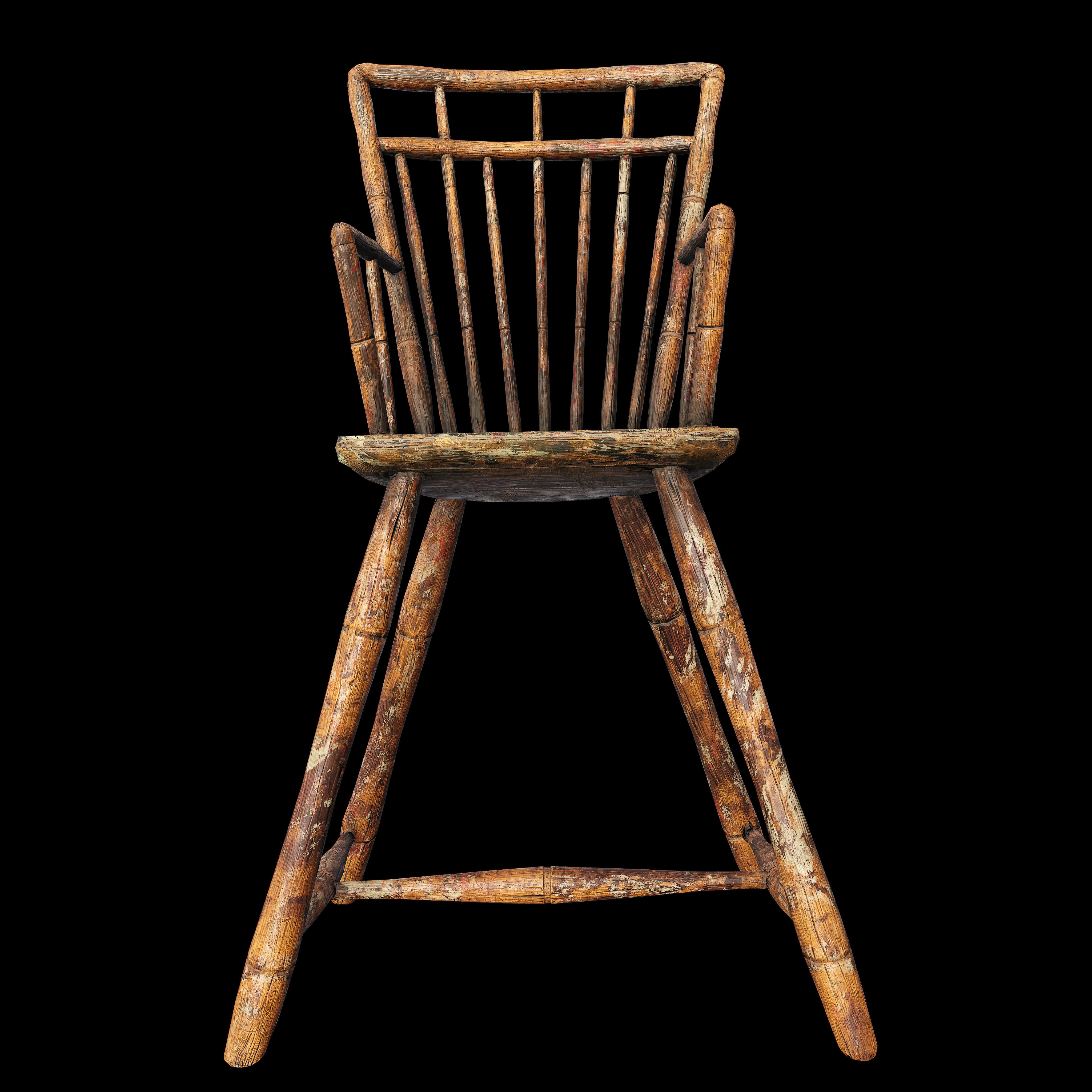 Wooden Chair Low-poly 3D model_7