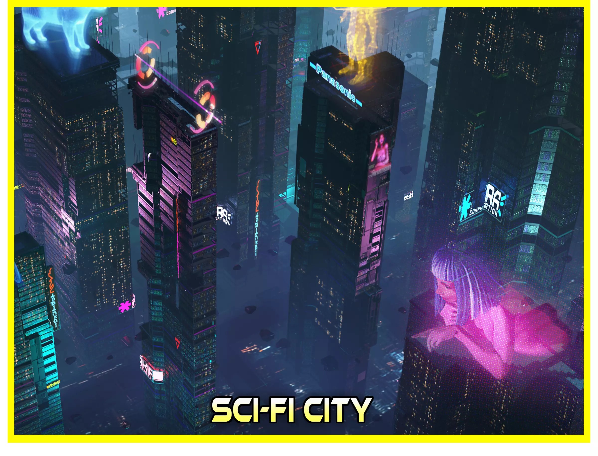 Sci-Fi Cyberpunk Futuristic City Skyscraper Building Cityscape  3D model_0