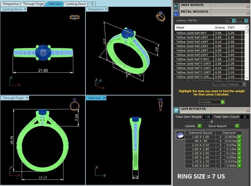 Solitaire ring model 3D print model_4