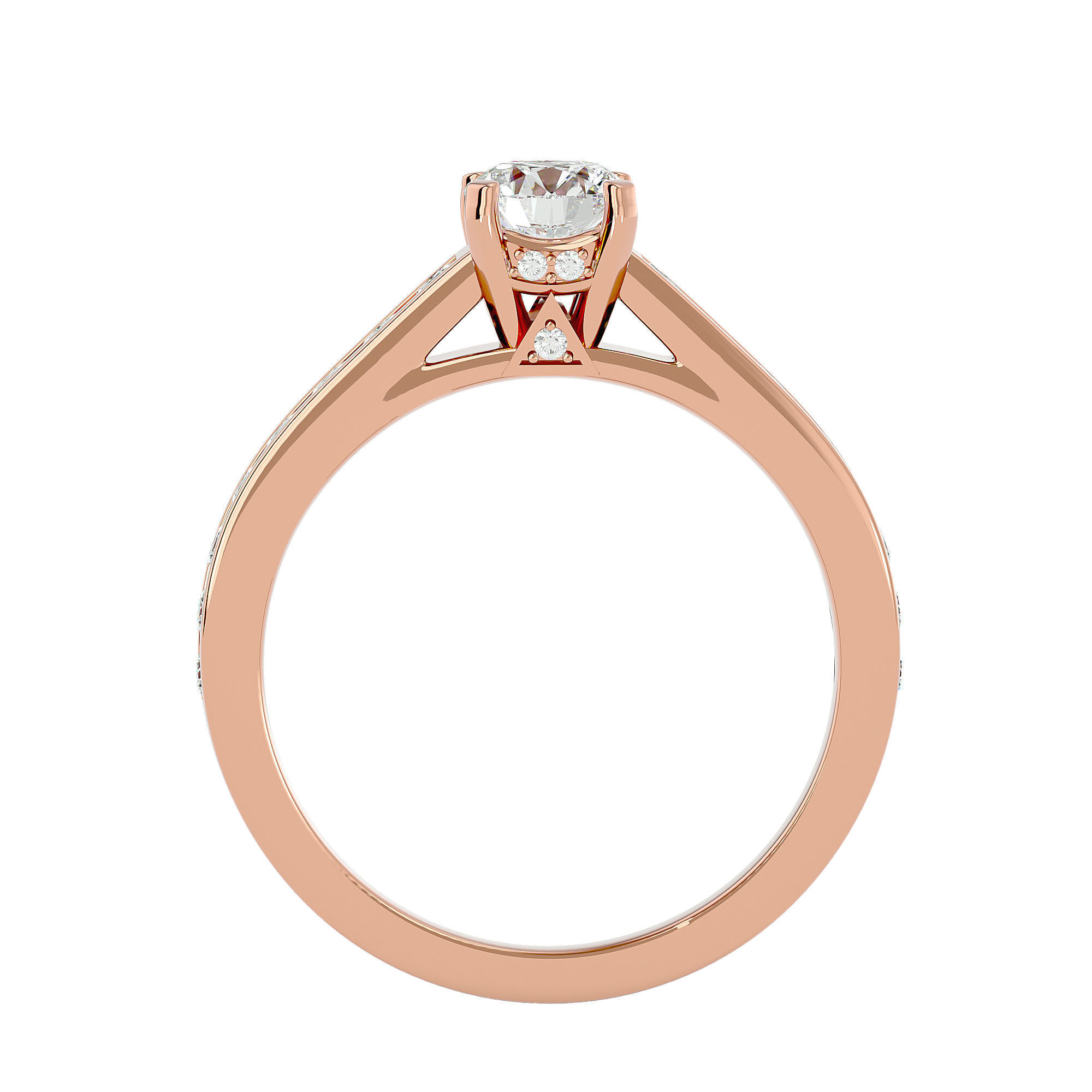 Solitaire ring model 3D print model_6