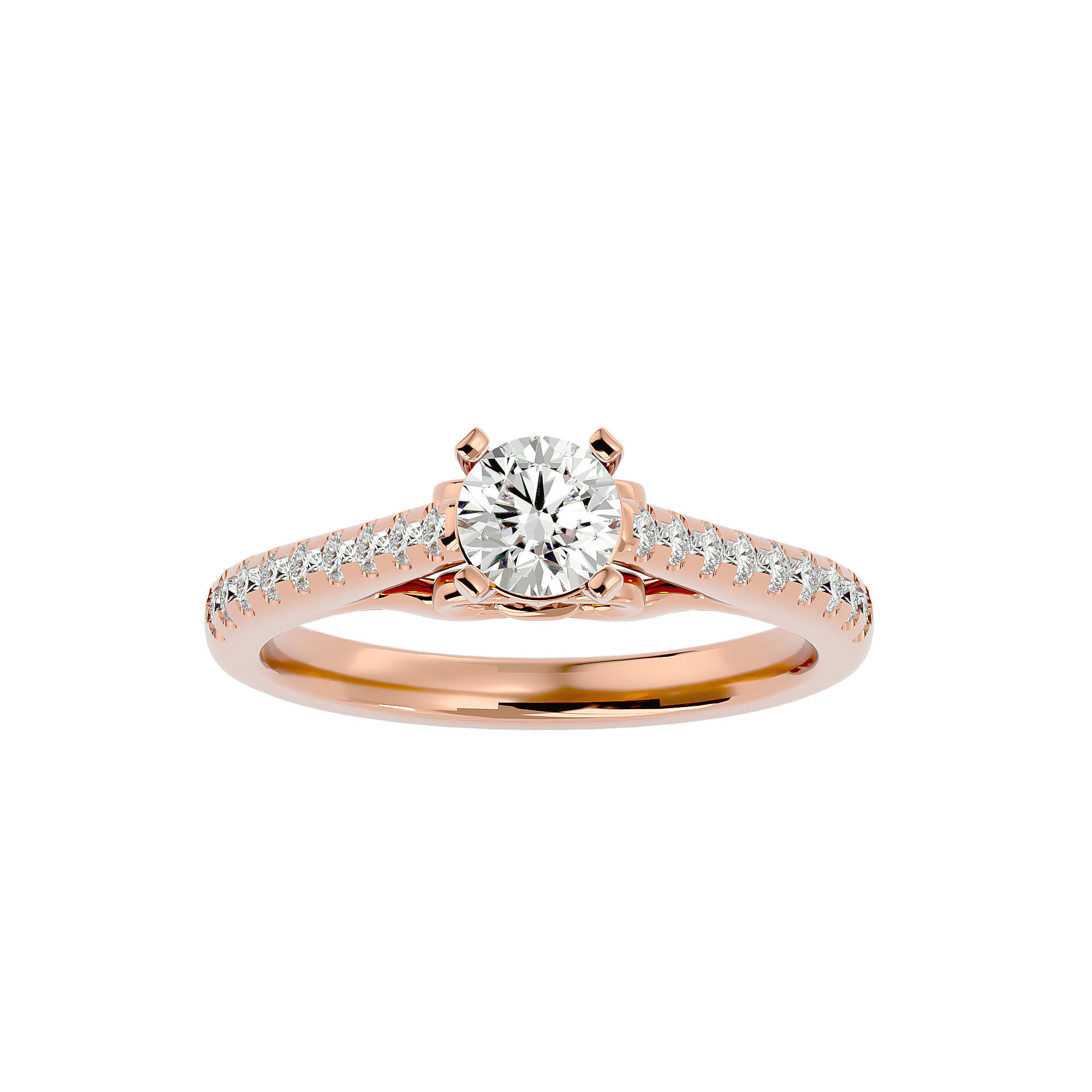 Solitaire ring model 3D print model_1