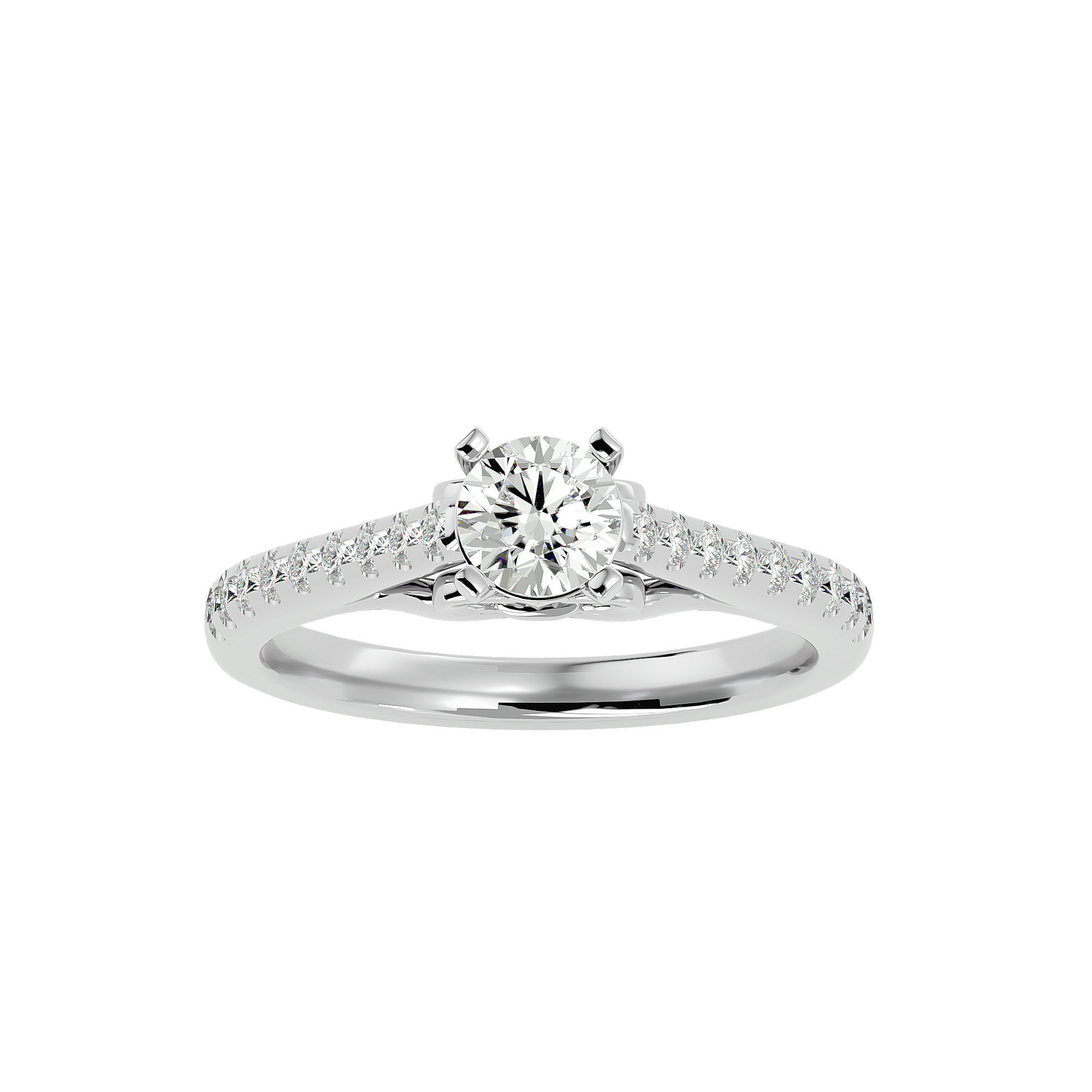 Solitaire ring model 3D print model_2