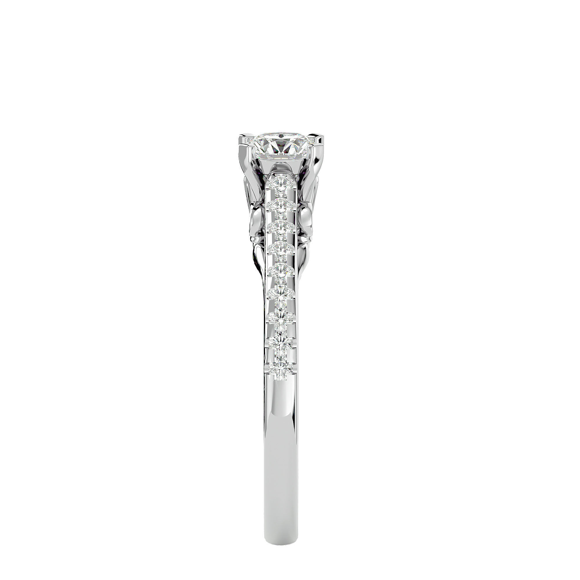 Solitaire ring model 3D print model_9