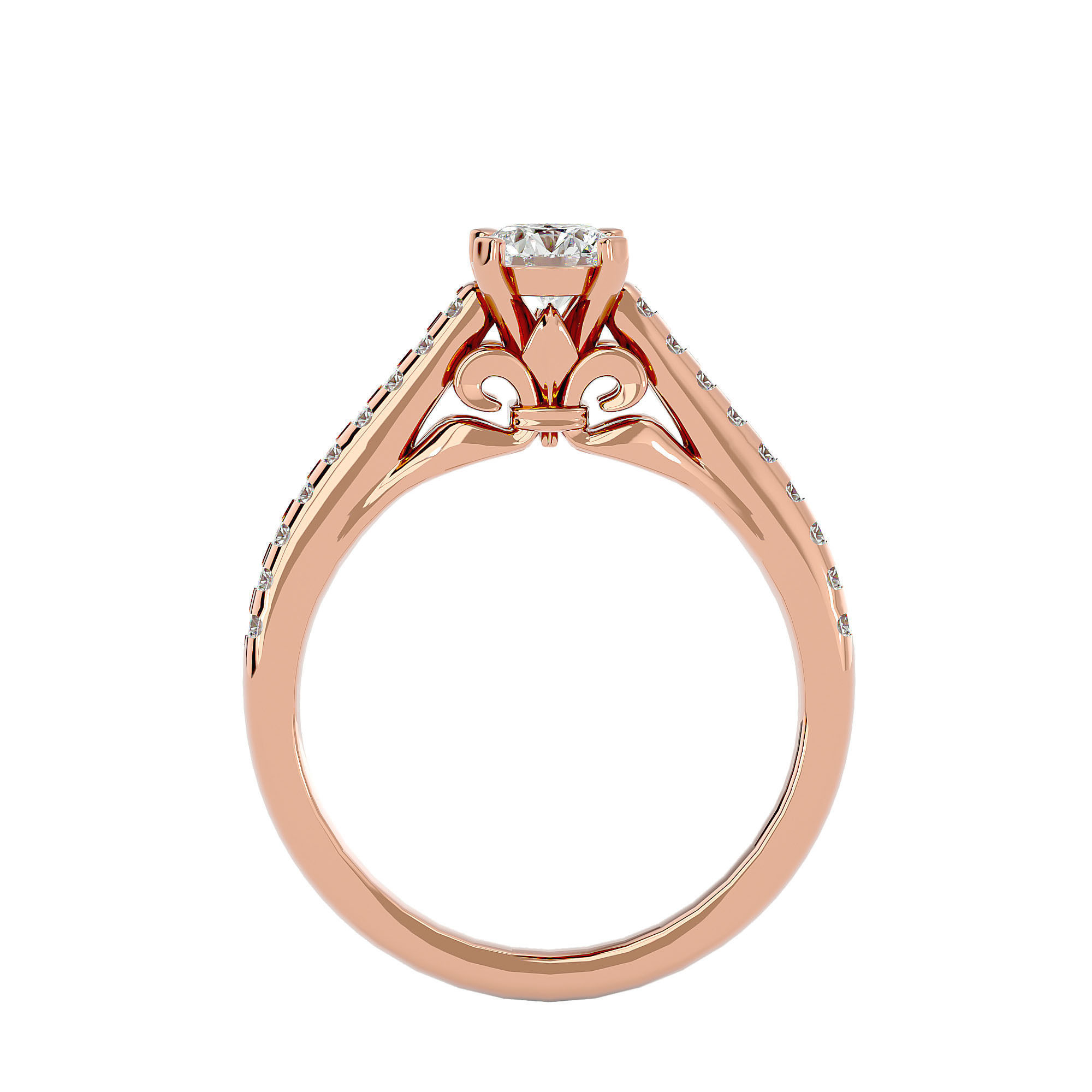 Solitaire ring model 3D print model_6