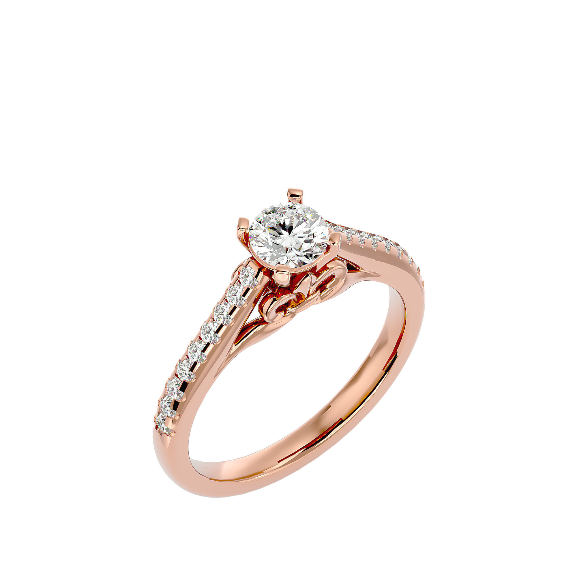 Solitaire ring model 3D print model_12