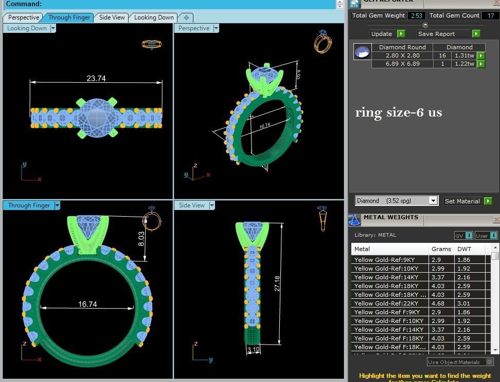 Solitaire ring model 3D print model_3