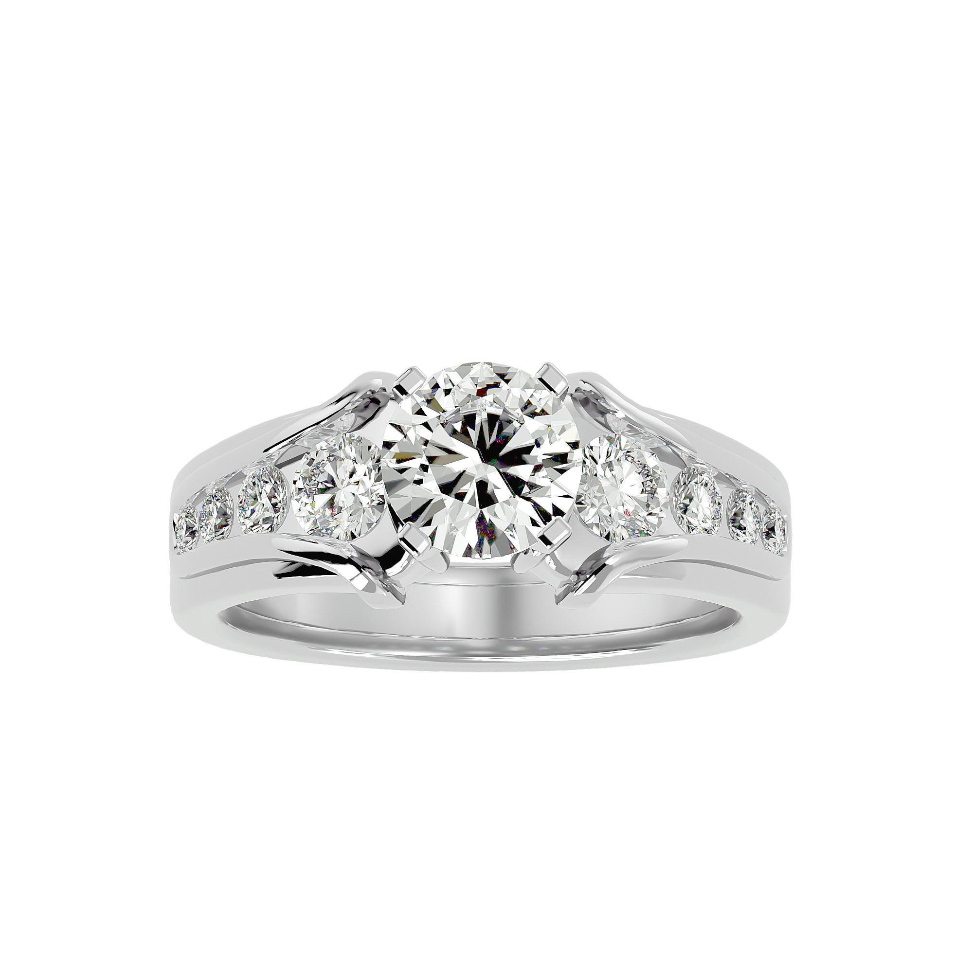 Solitaire ring model 3D print model_2