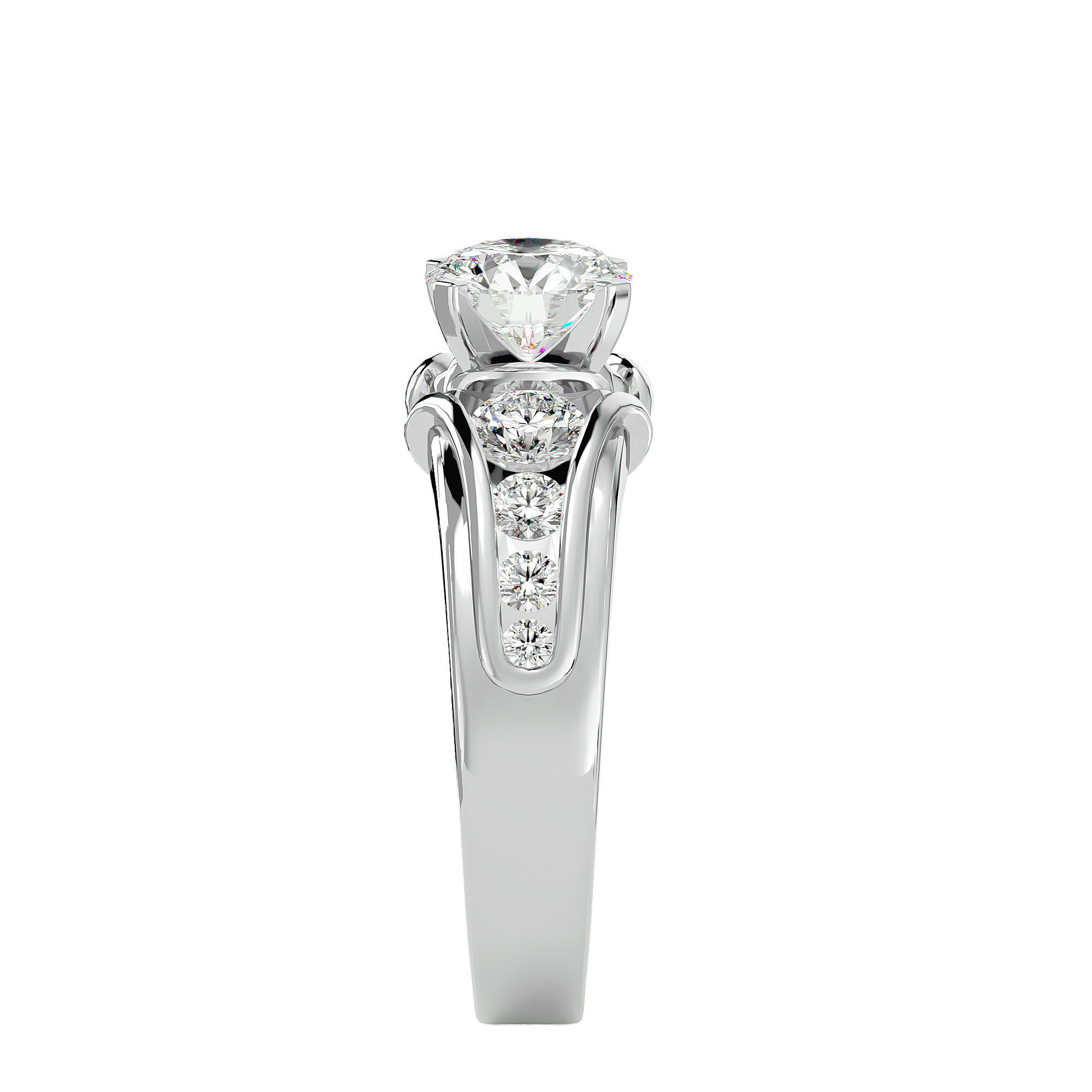 Solitaire ring model 3D print model_8