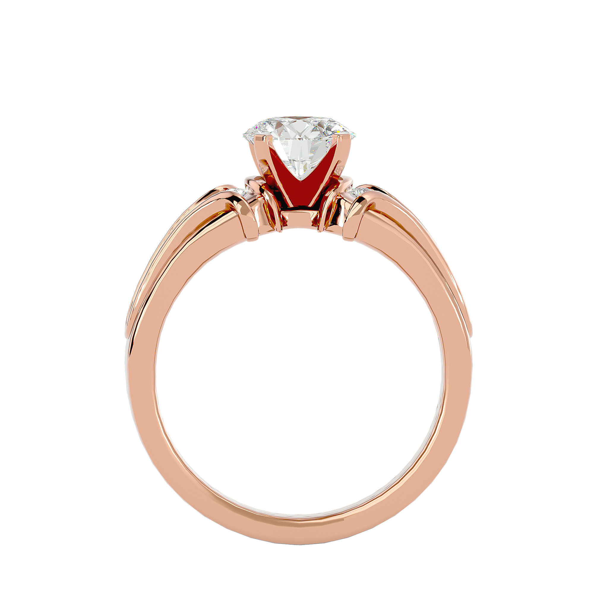 Solitaire ring model 3D print model_5