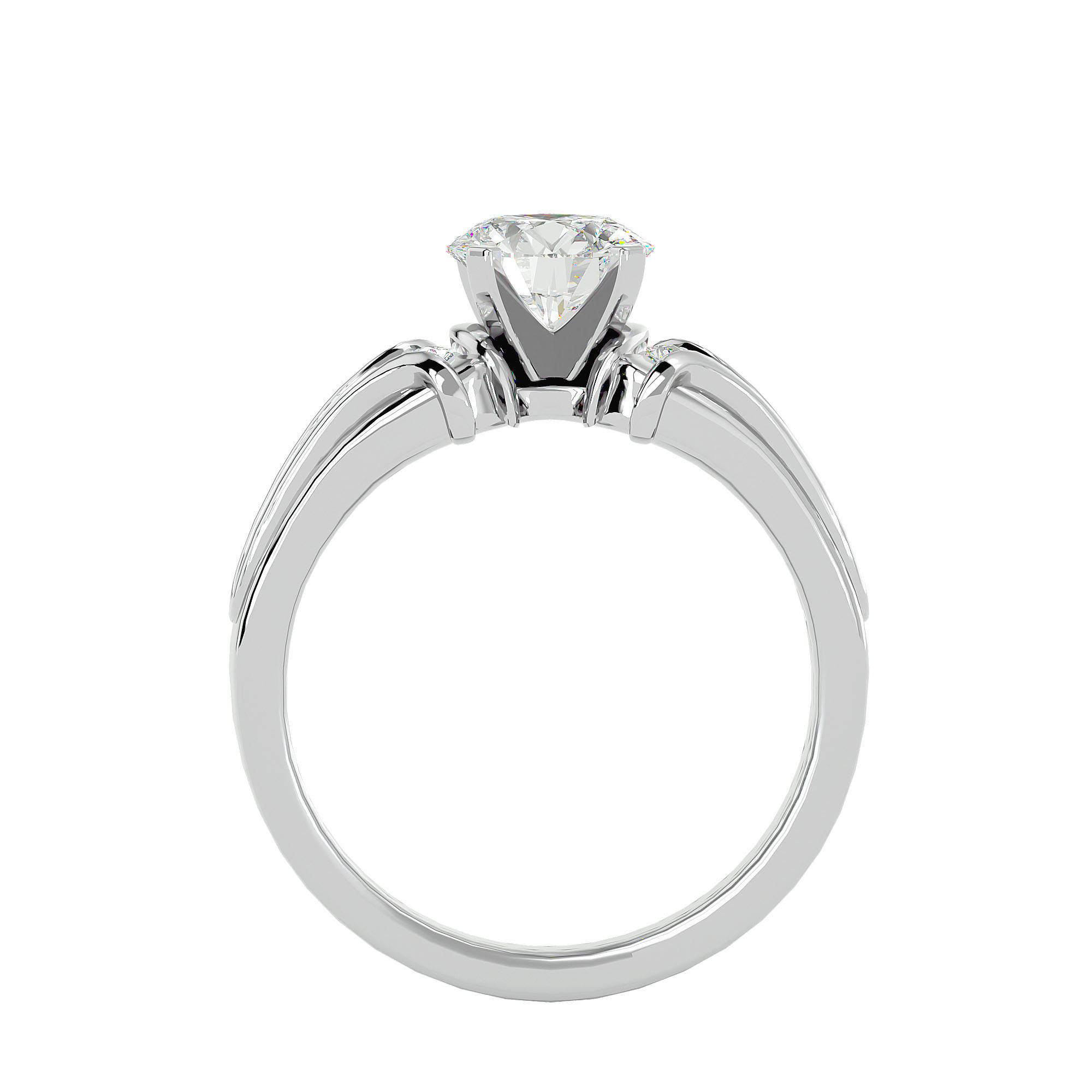 Solitaire ring model 3D print model_3