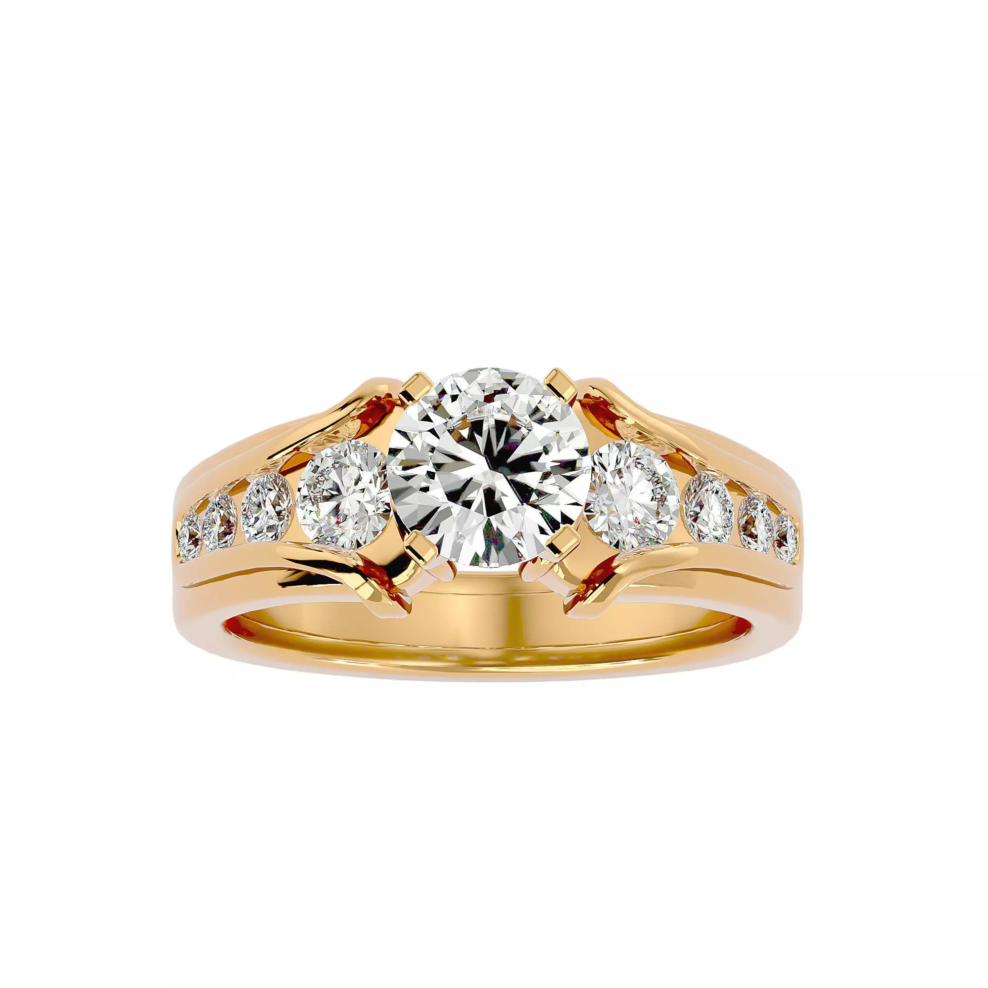 Solitaire ring model 3D print model_0