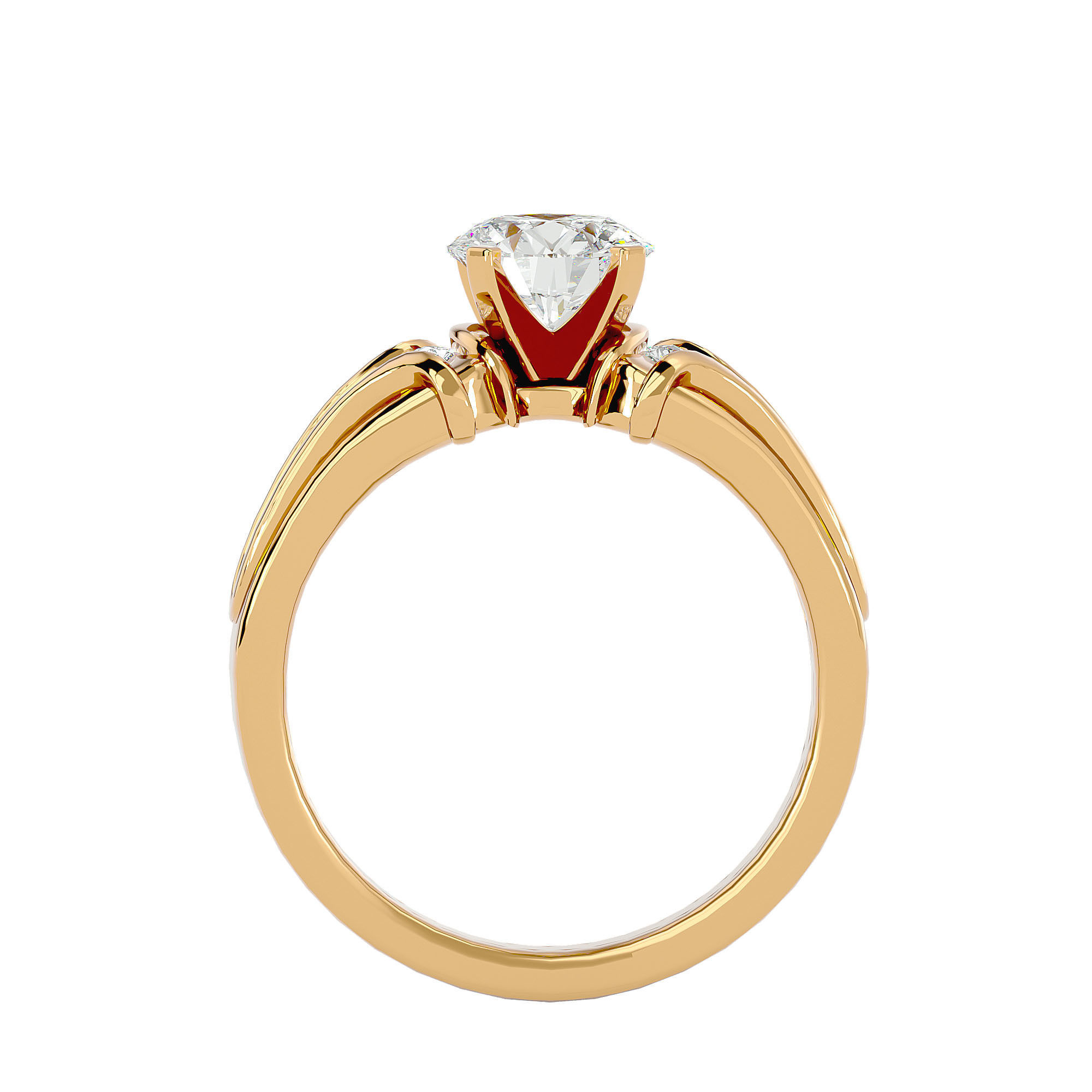 Solitaire ring model 3D print model_4