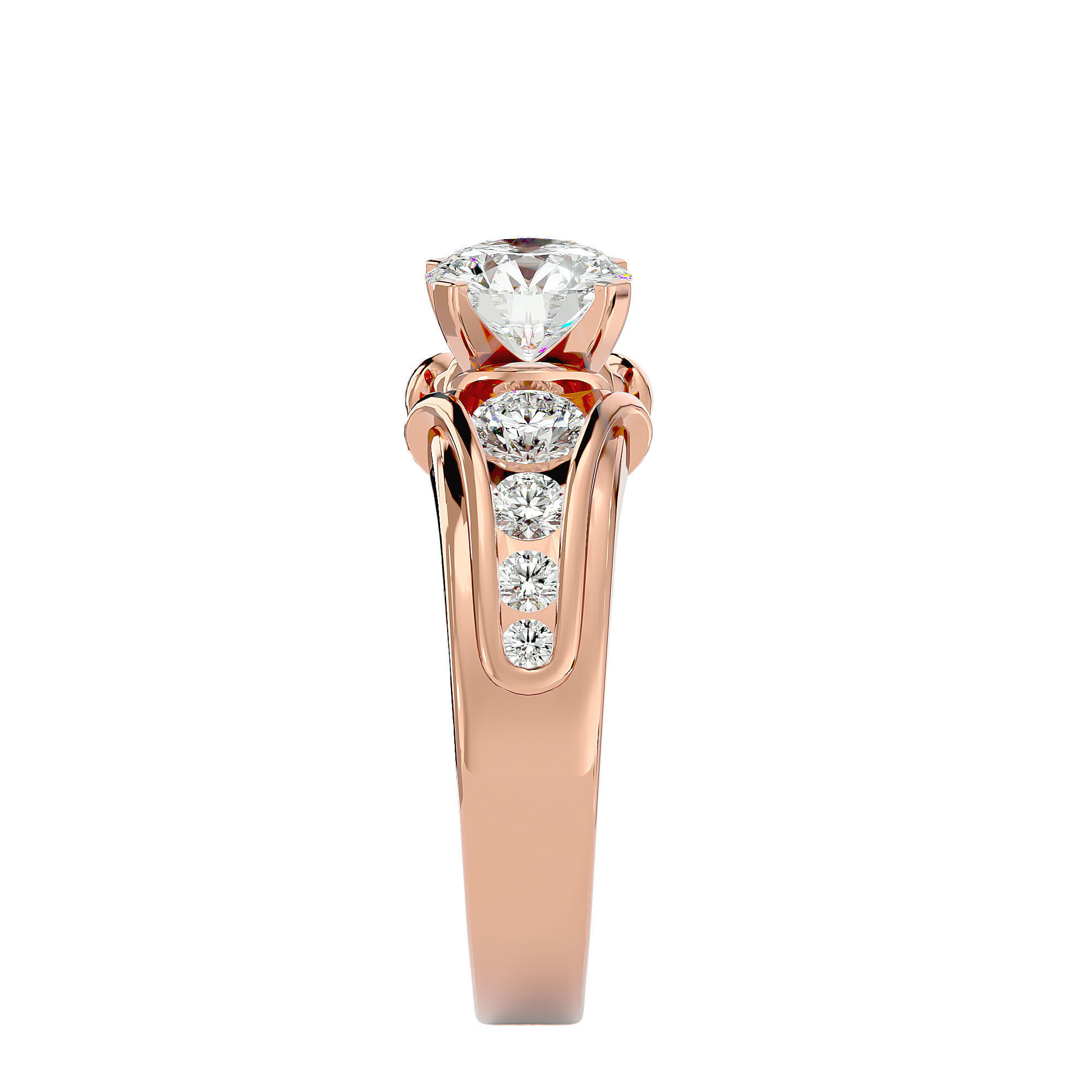 Solitaire ring model 3D print model_7