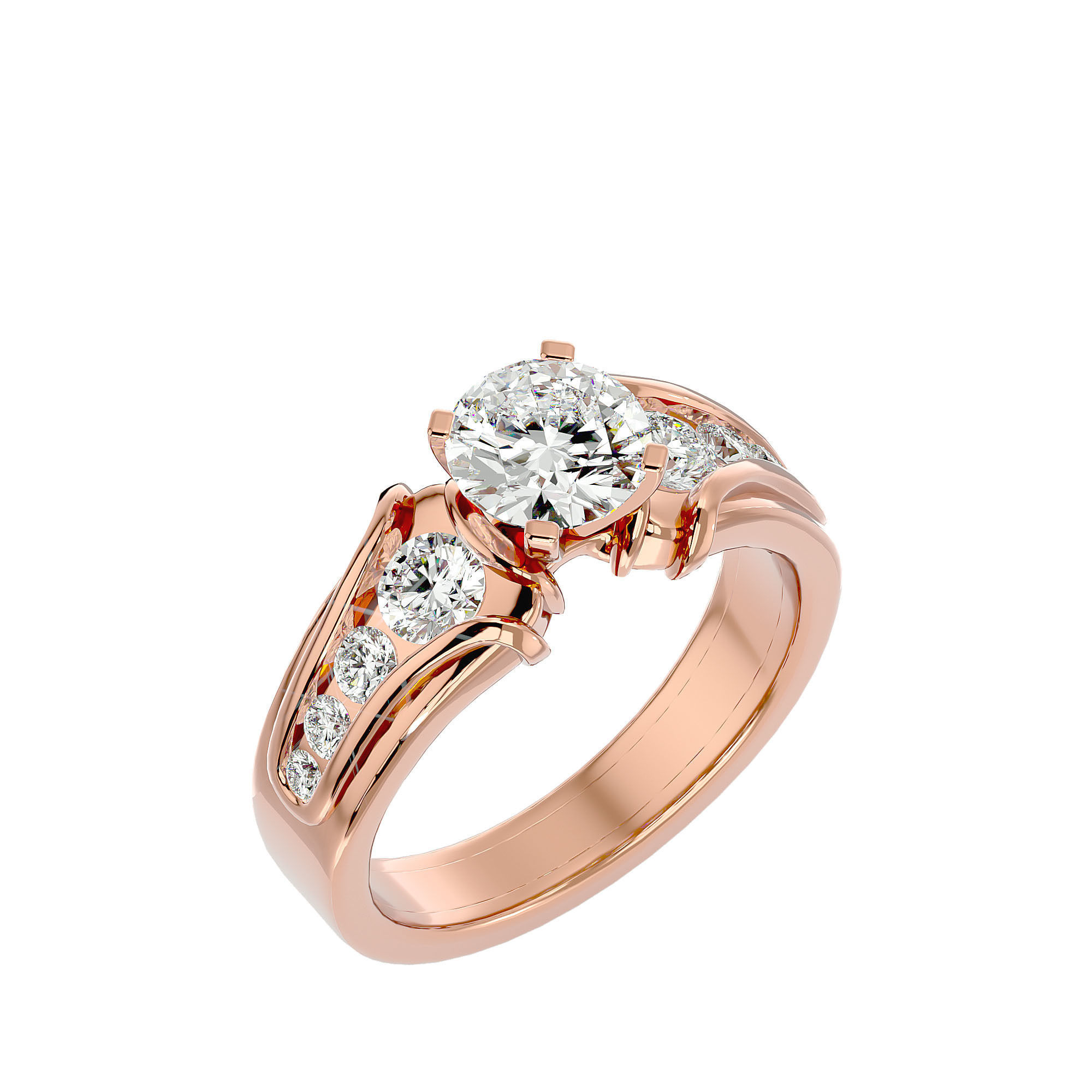 Solitaire ring model 3D print model_11