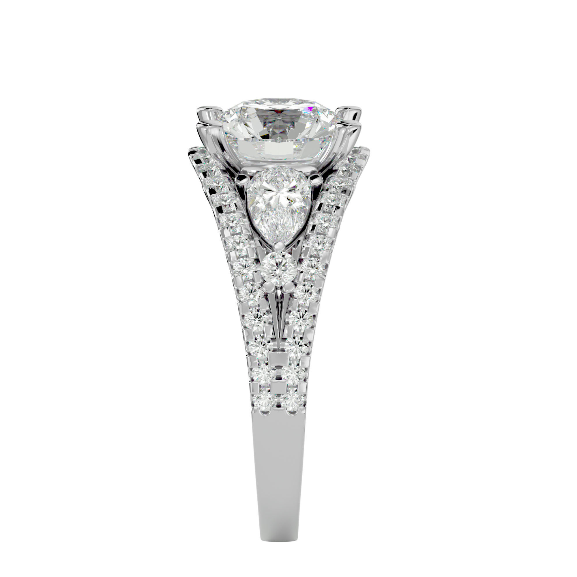 Solitaire ring model 3D print model_11