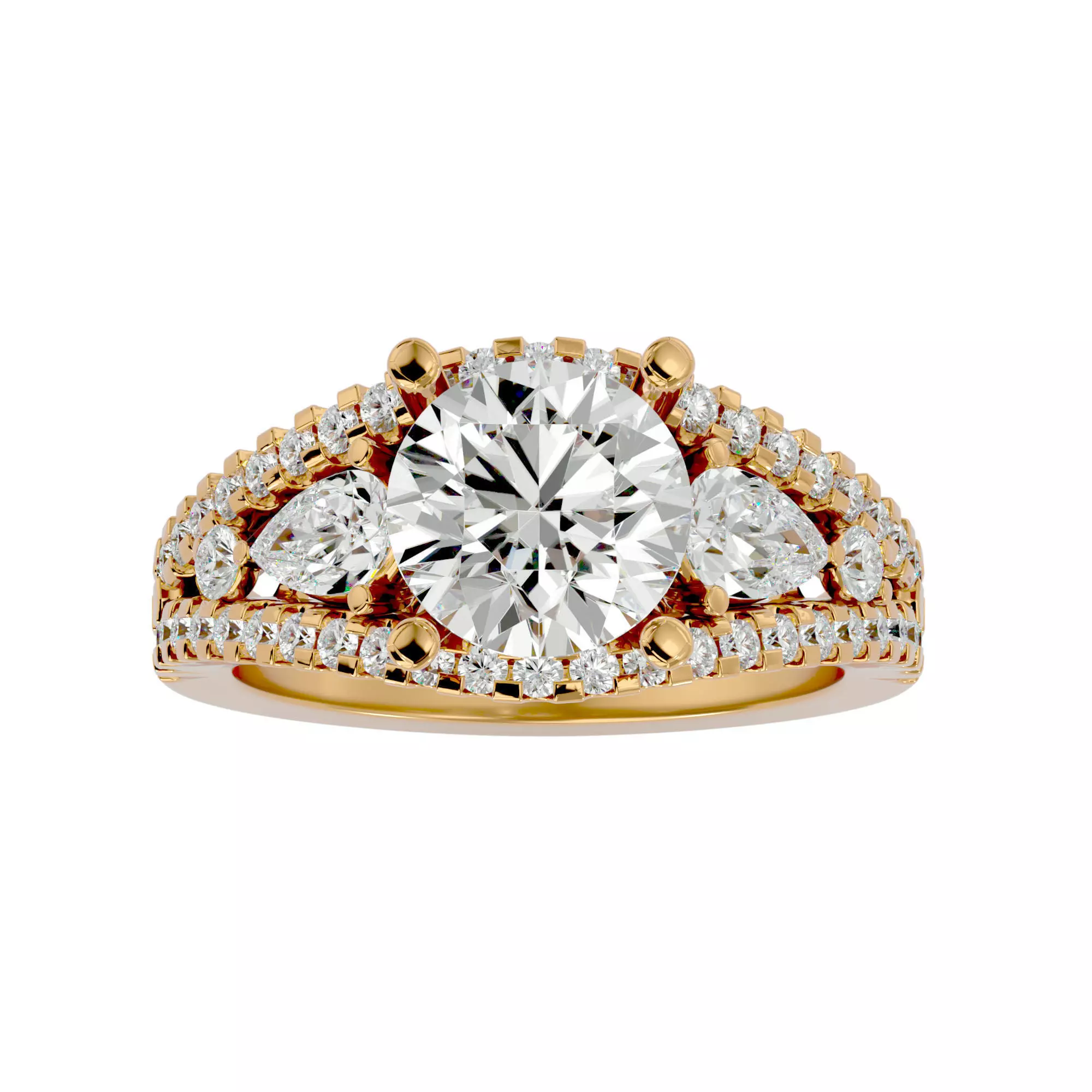 Solitaire ring model 3D print model_0