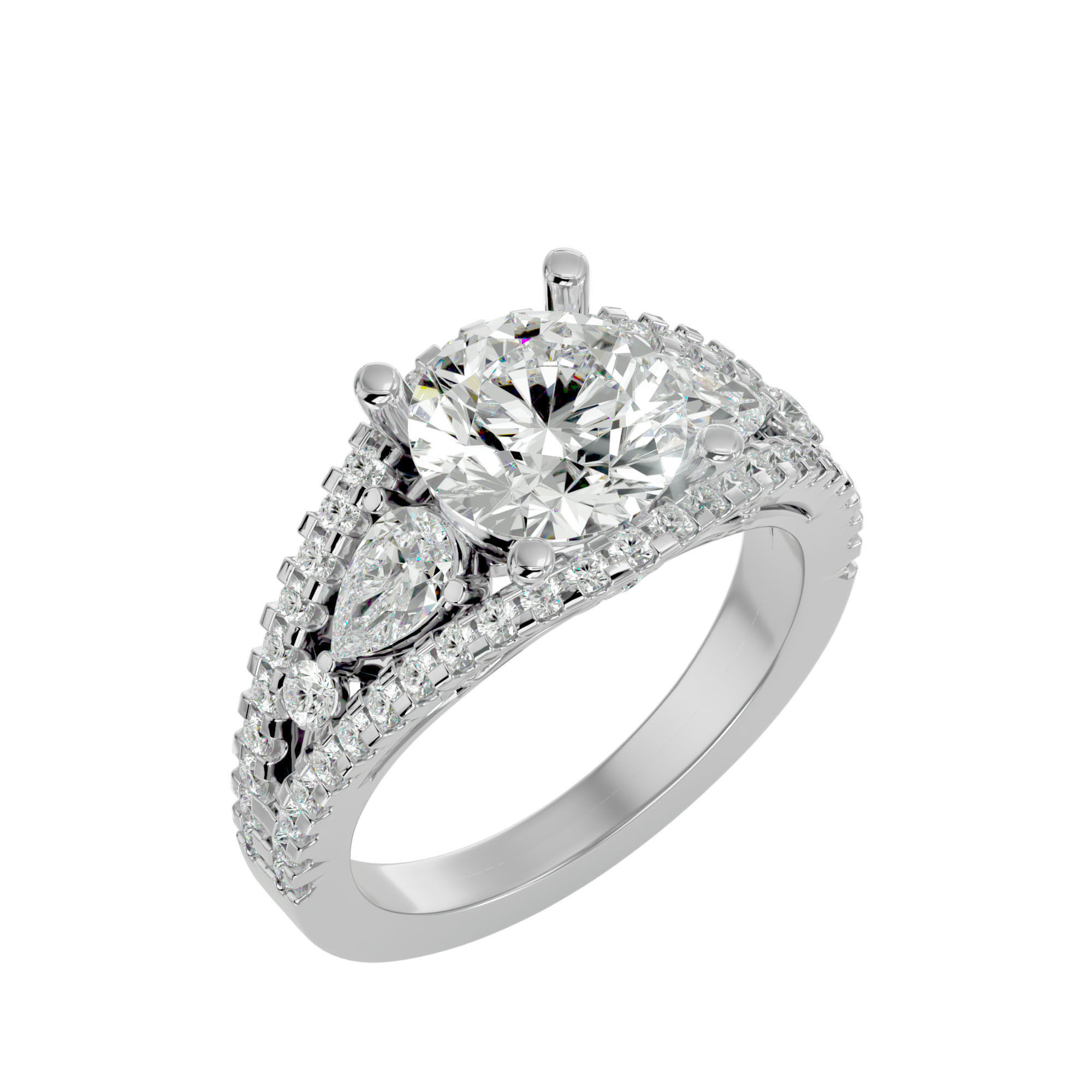 Solitaire ring model 3D print model_12