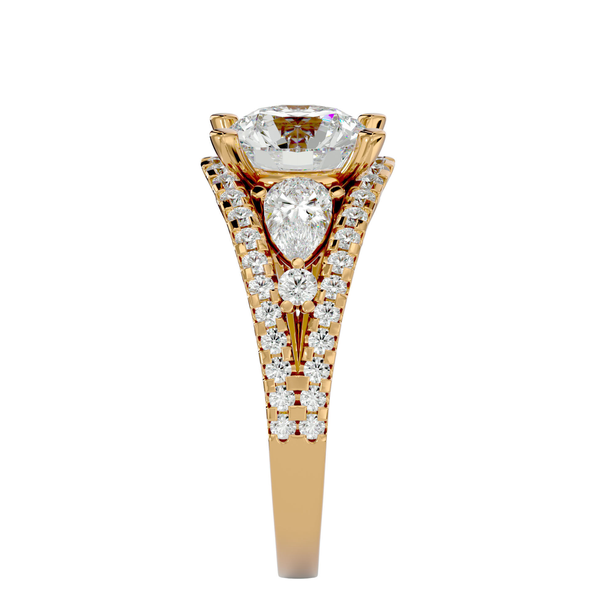 Solitaire ring model 3D print model_9