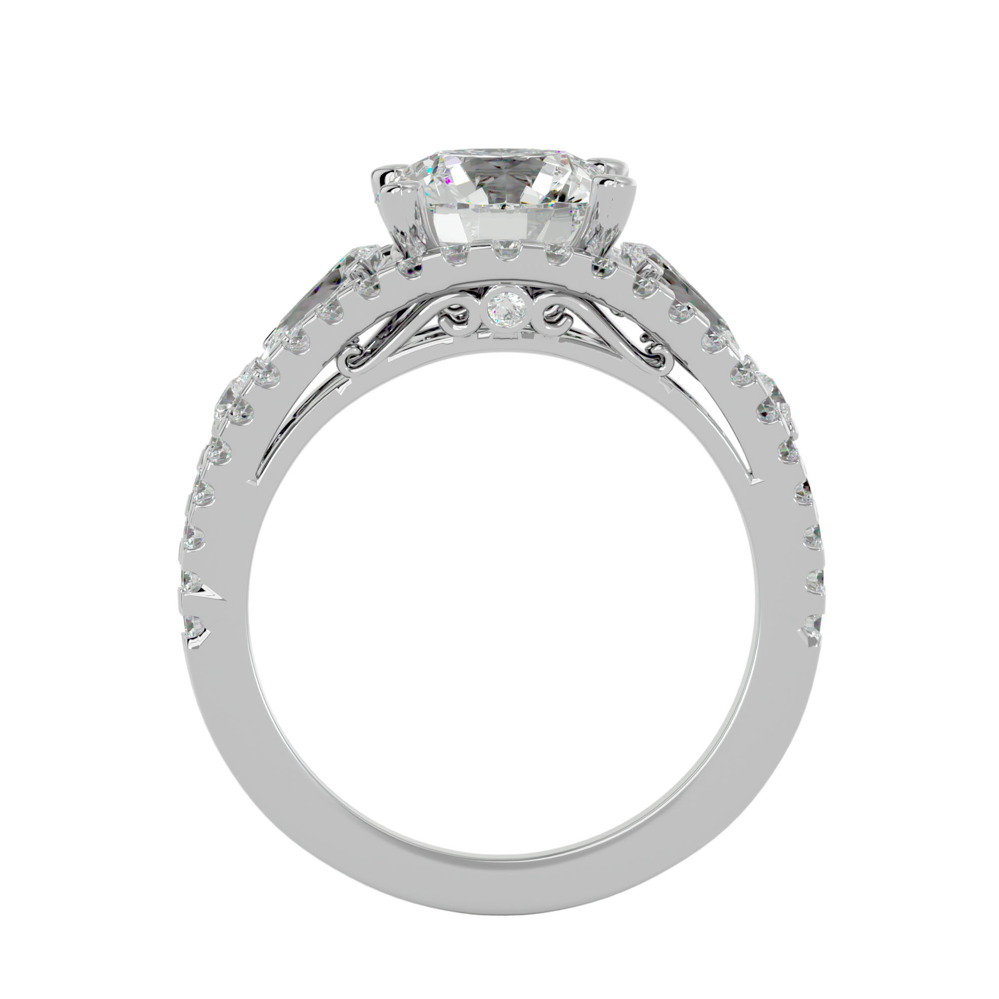 Solitaire ring model 3D print model_6