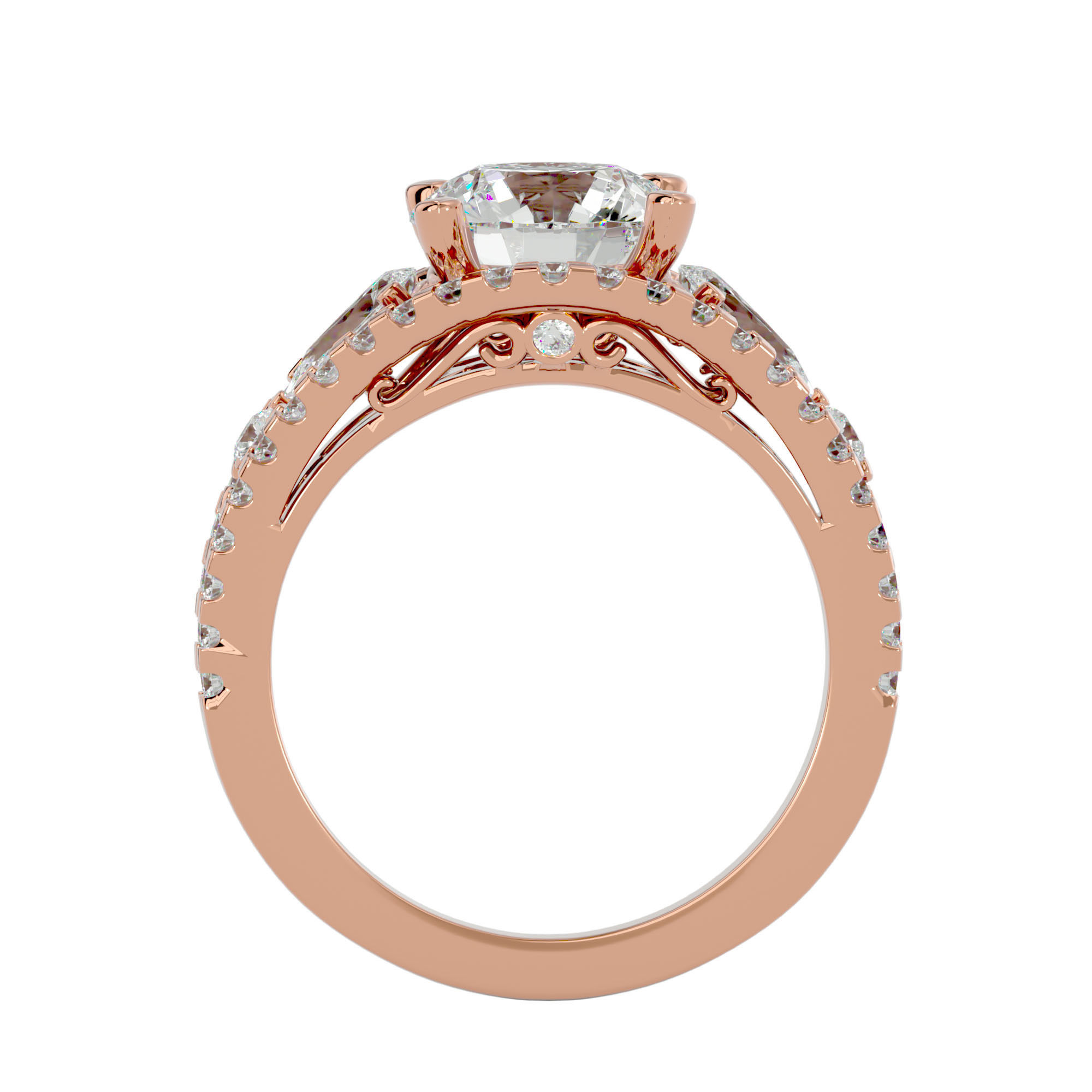 Solitaire ring model 3D print model_8