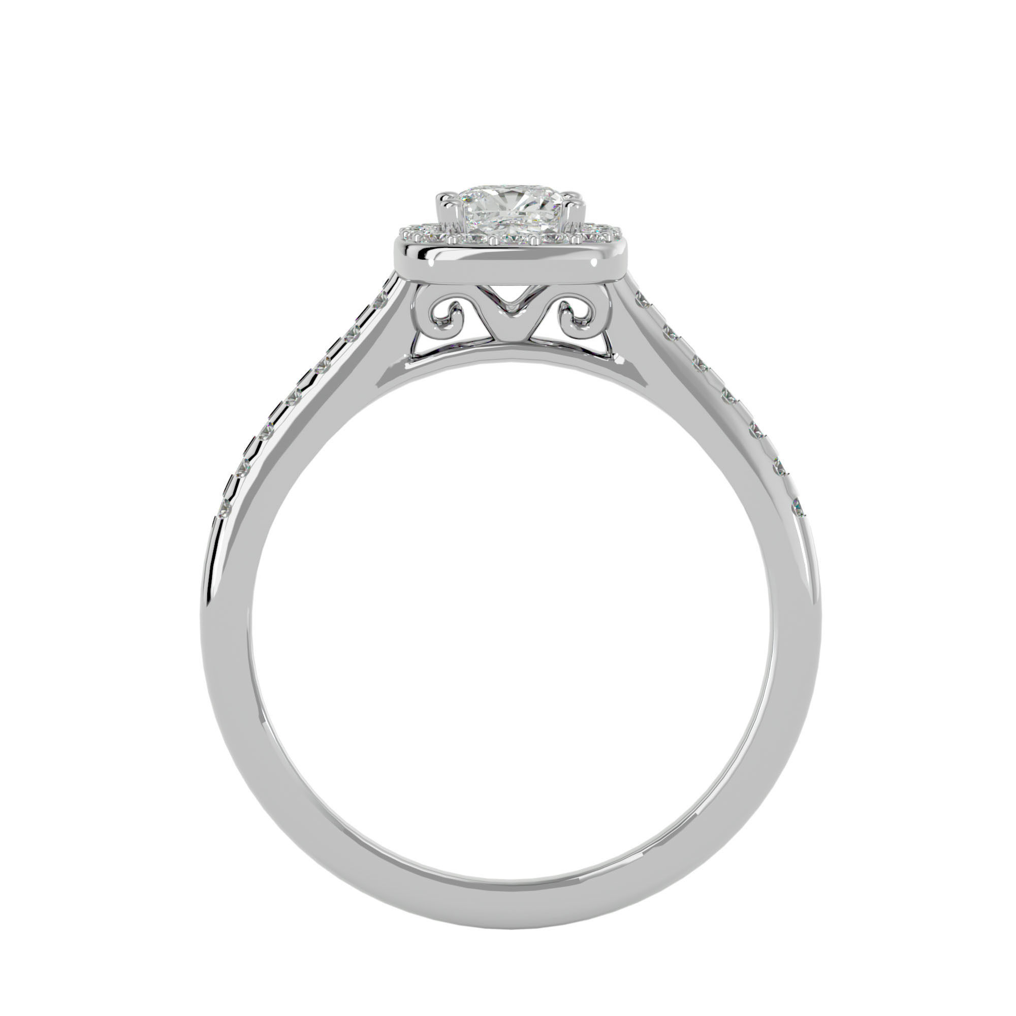 Solitaire ring model 3D print model_5