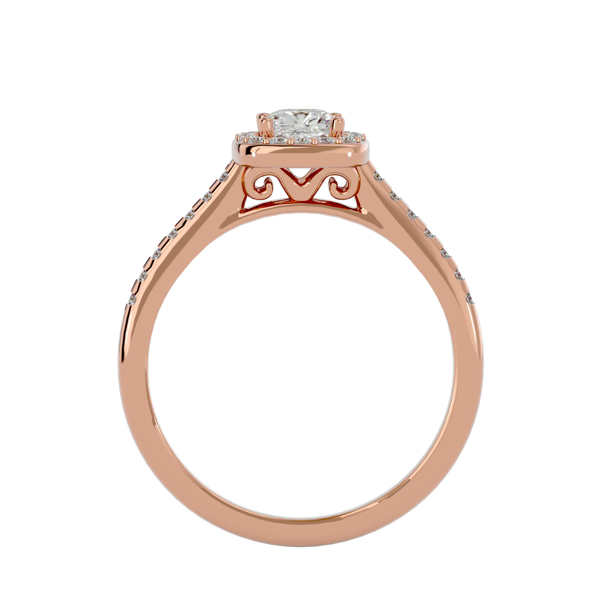 Solitaire ring model 3D print model_7