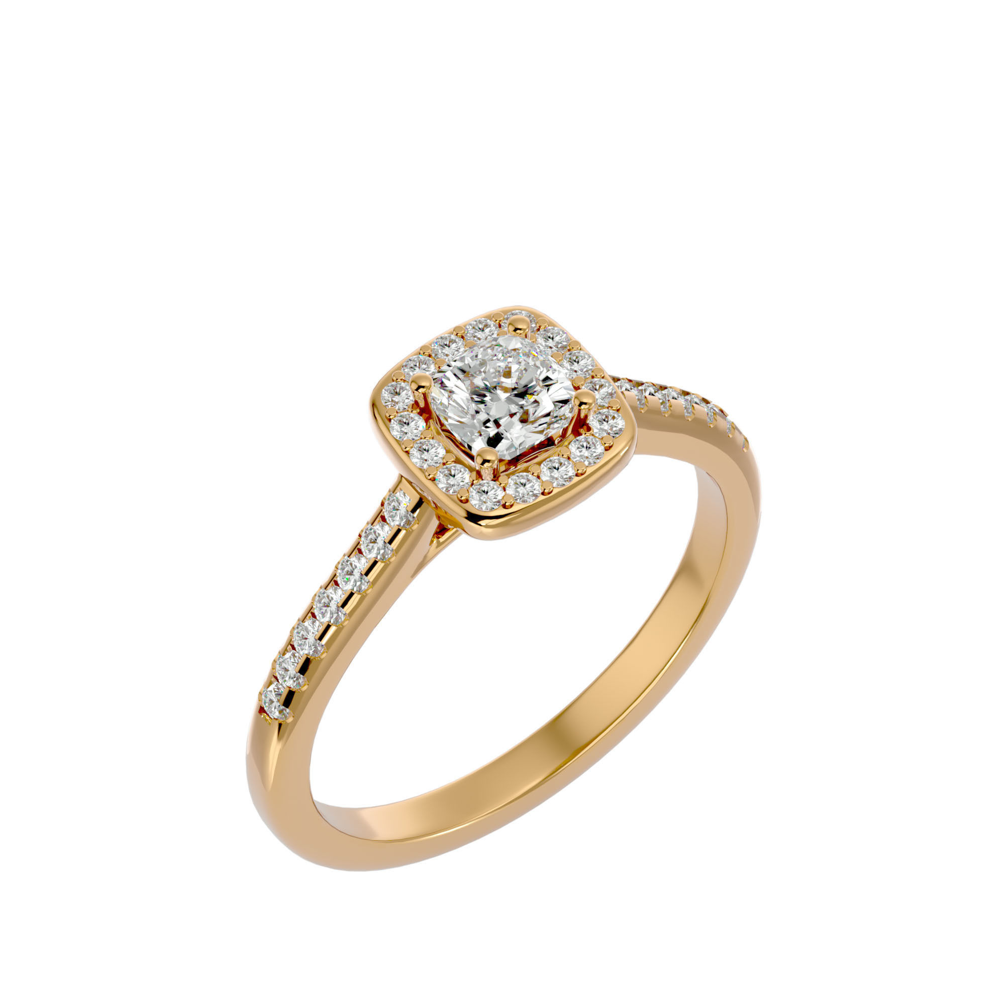 Solitaire ring model 3D print model_12