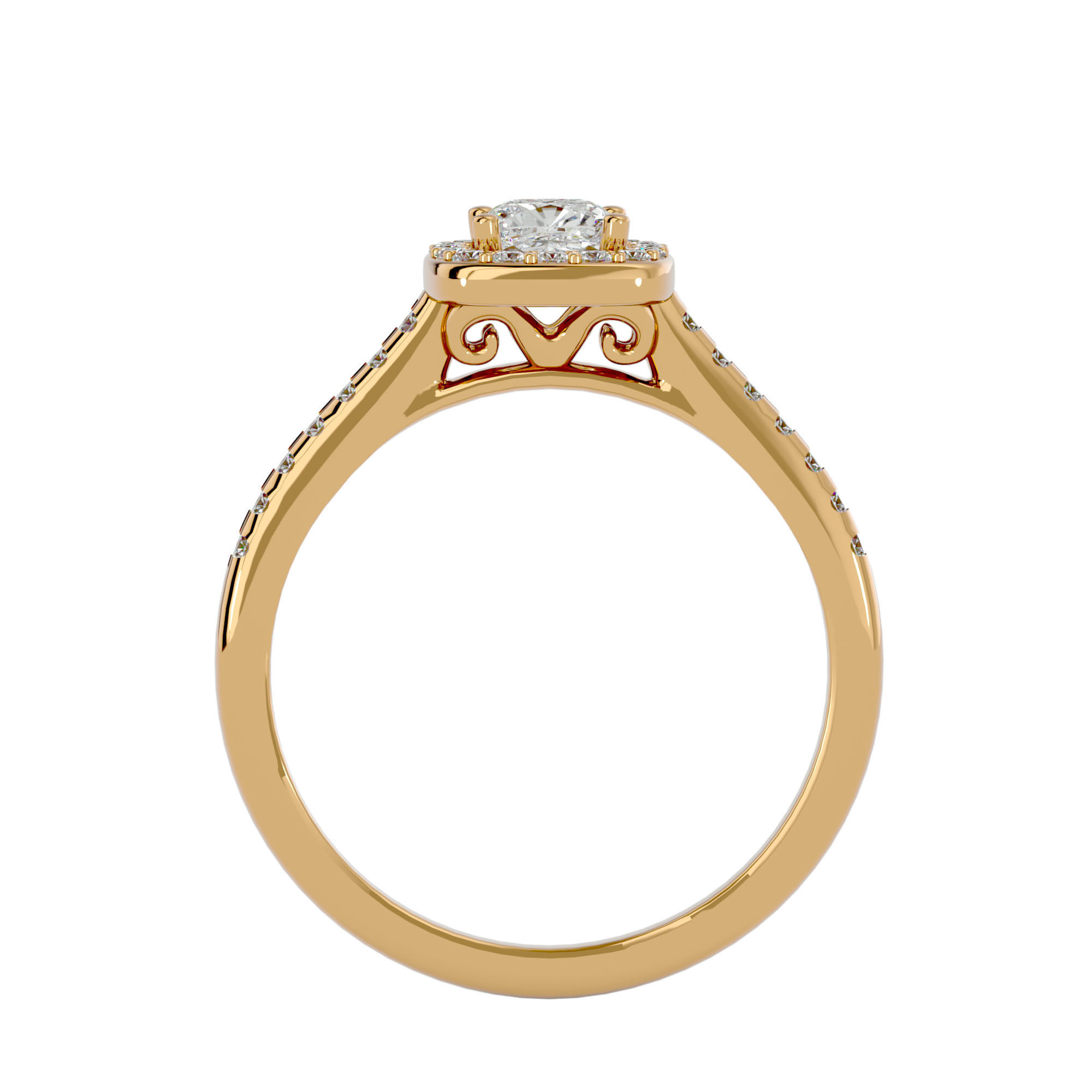 Solitaire ring model 3D print model_6