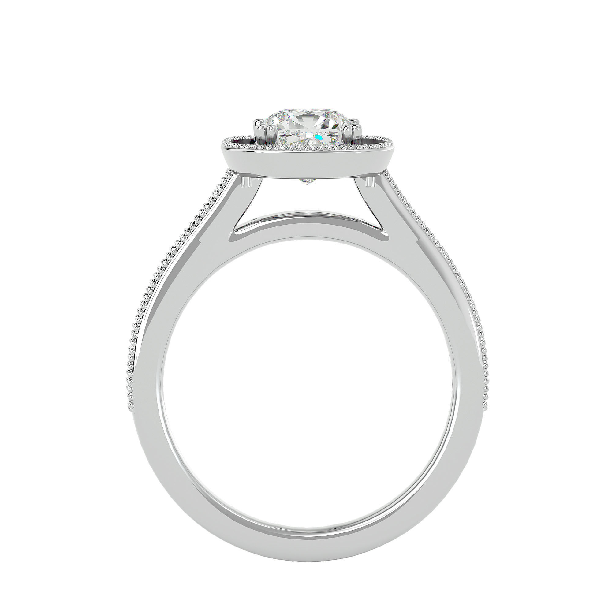 Solitaire ring model 3D print model_5