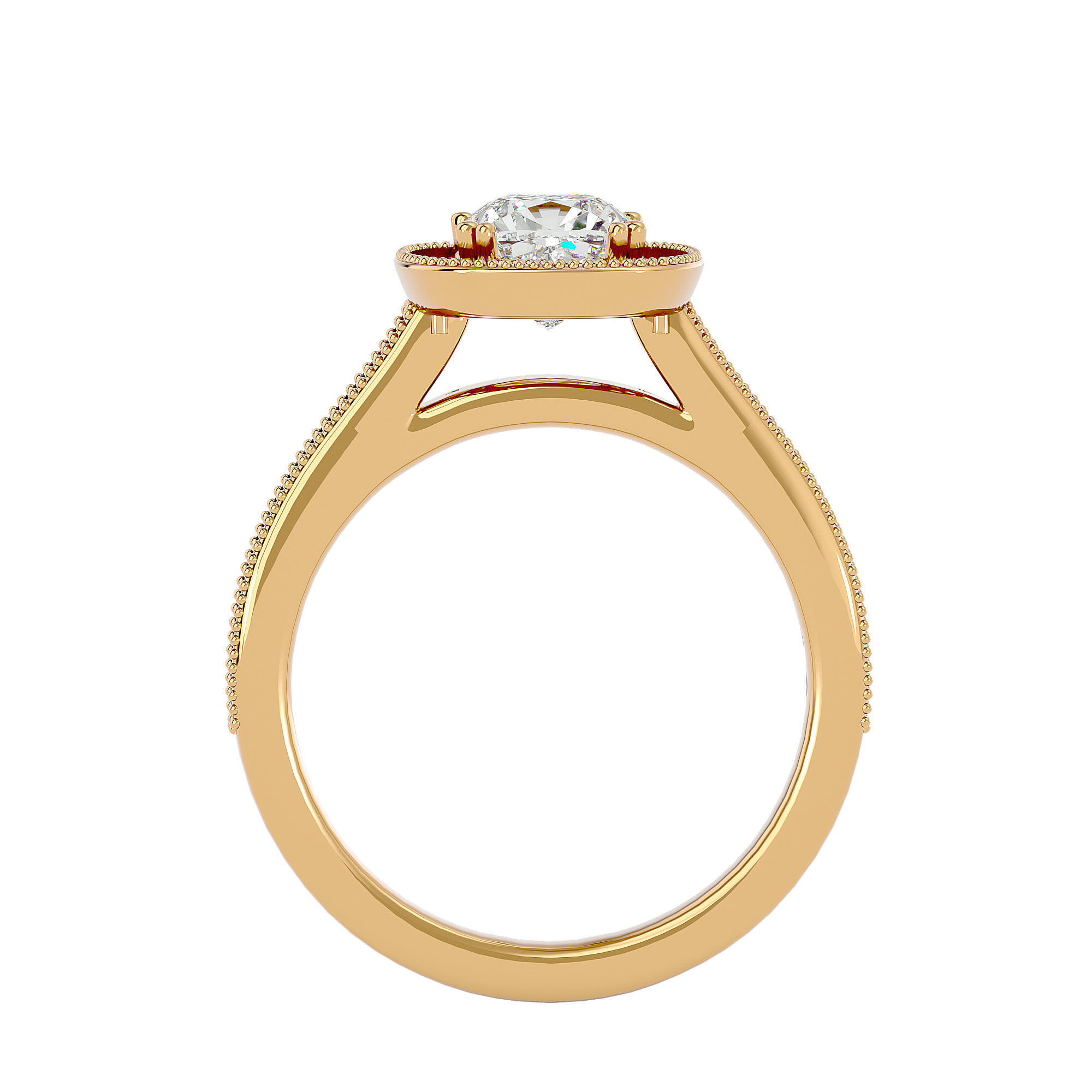 Solitaire ring model 3D print model_6