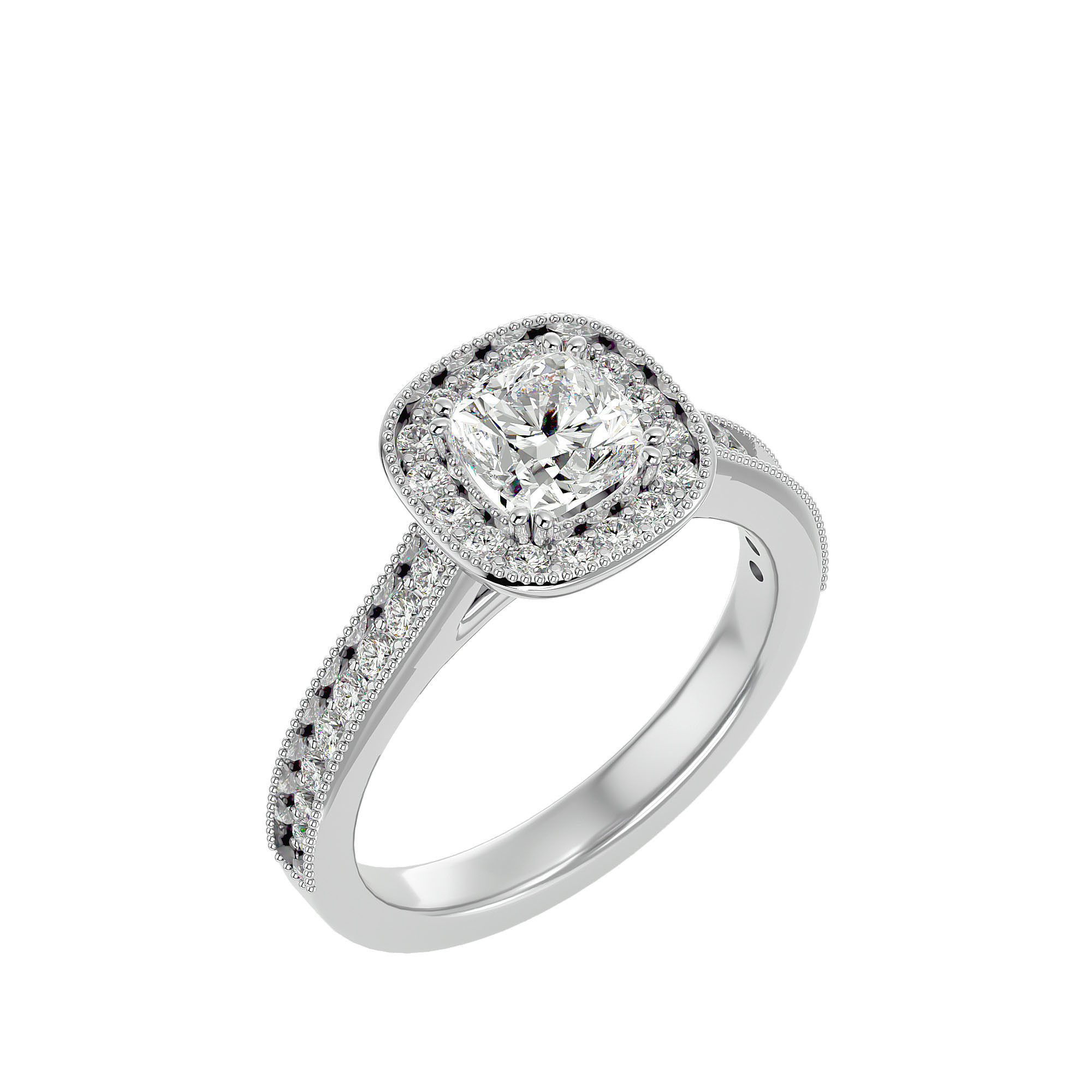 Solitaire ring model 3D print model_11