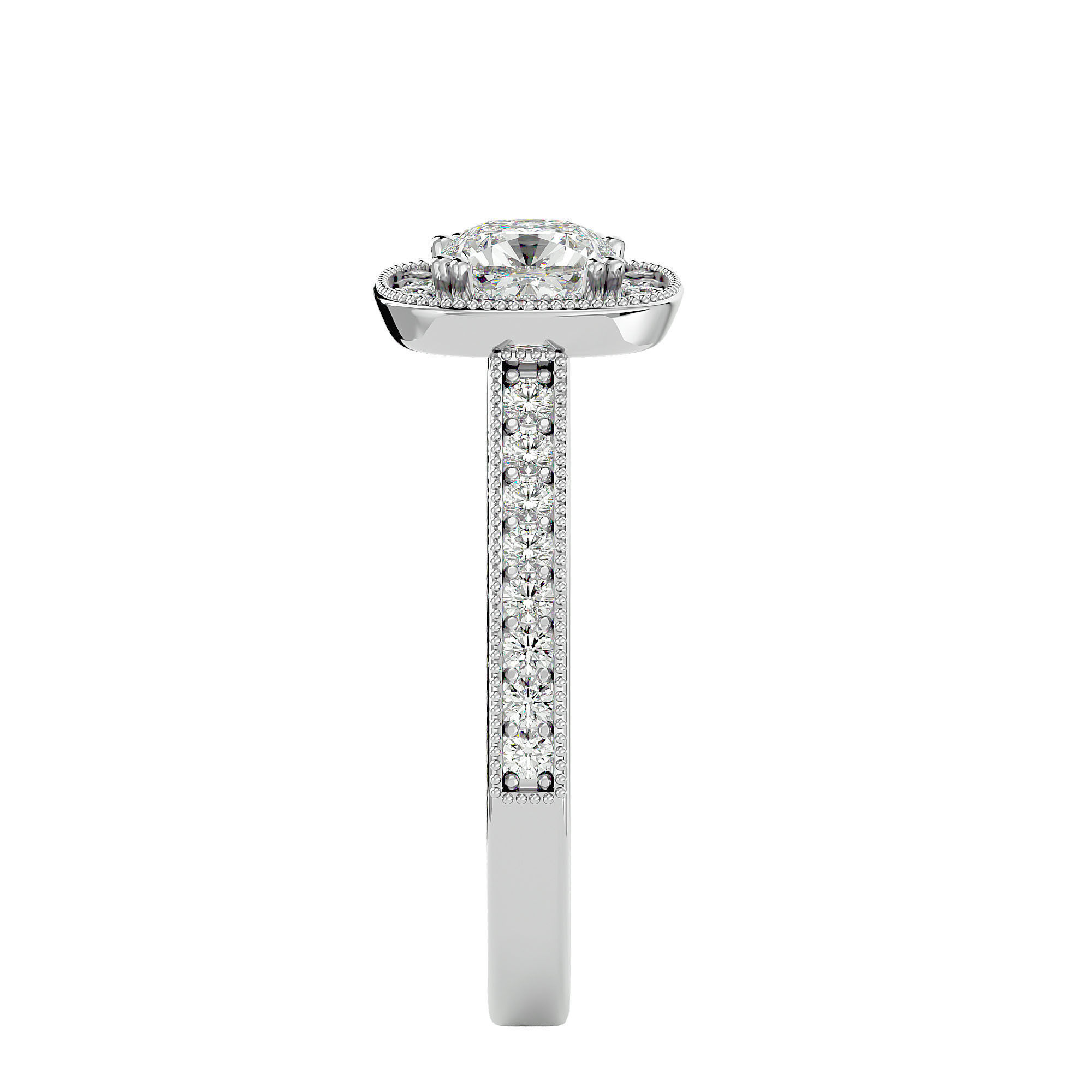 Solitaire ring model 3D print model_10