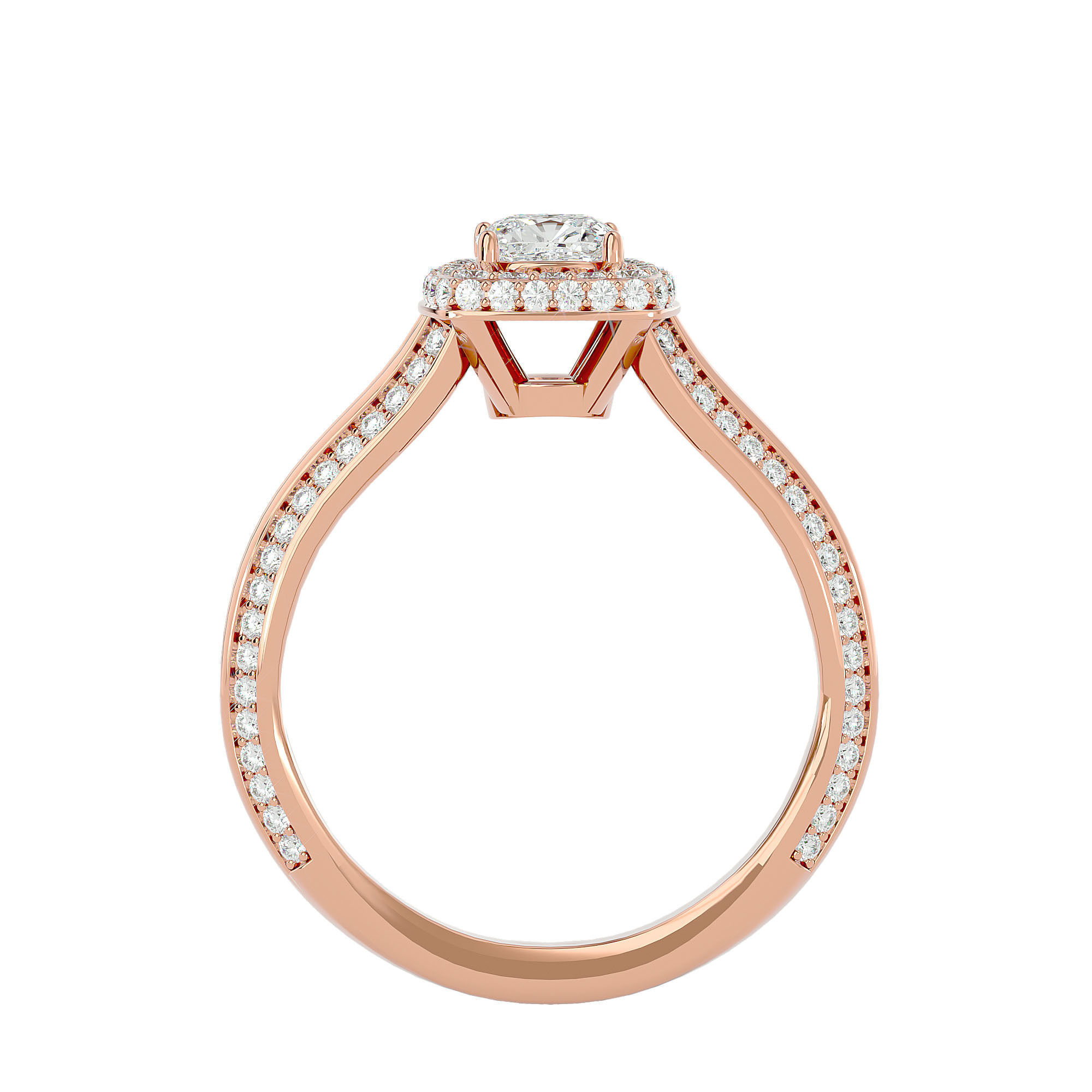 Solitaire ring model 3D print model_7