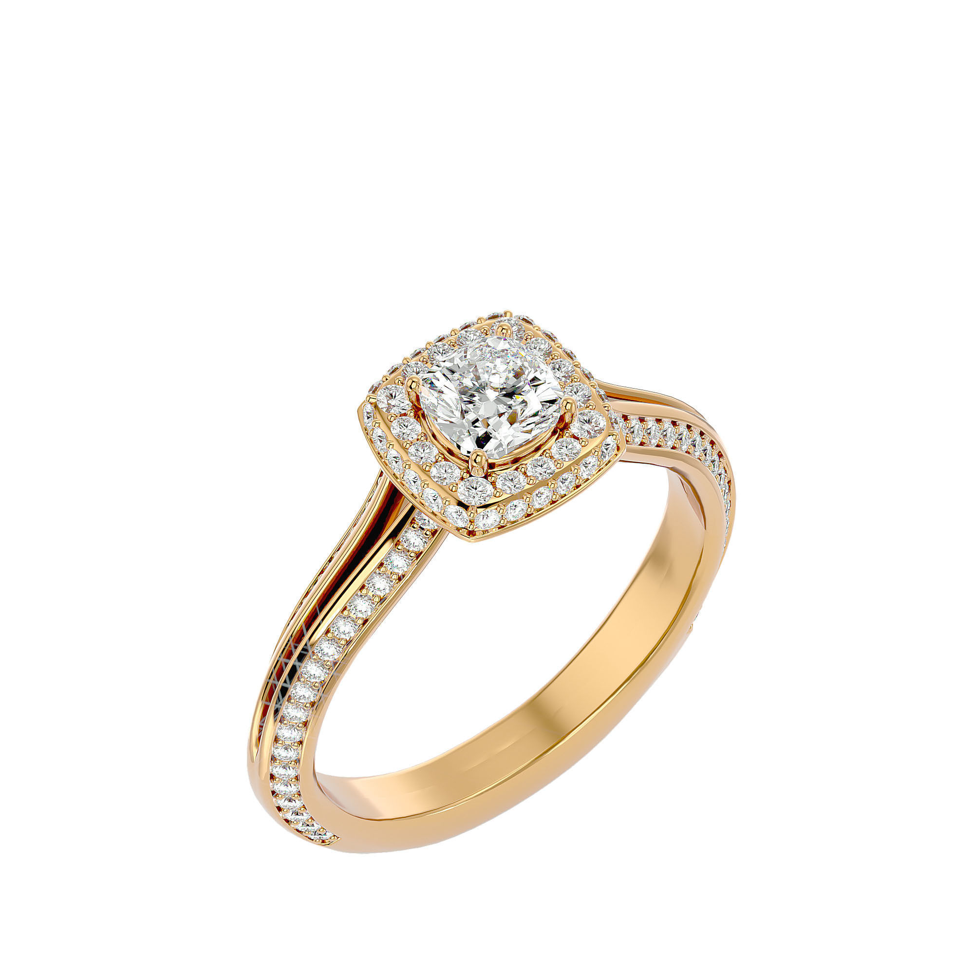 Solitaire ring model 3D print model_12