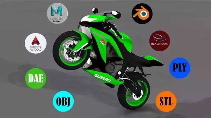SUZUKI SPORT BIKE 3D model