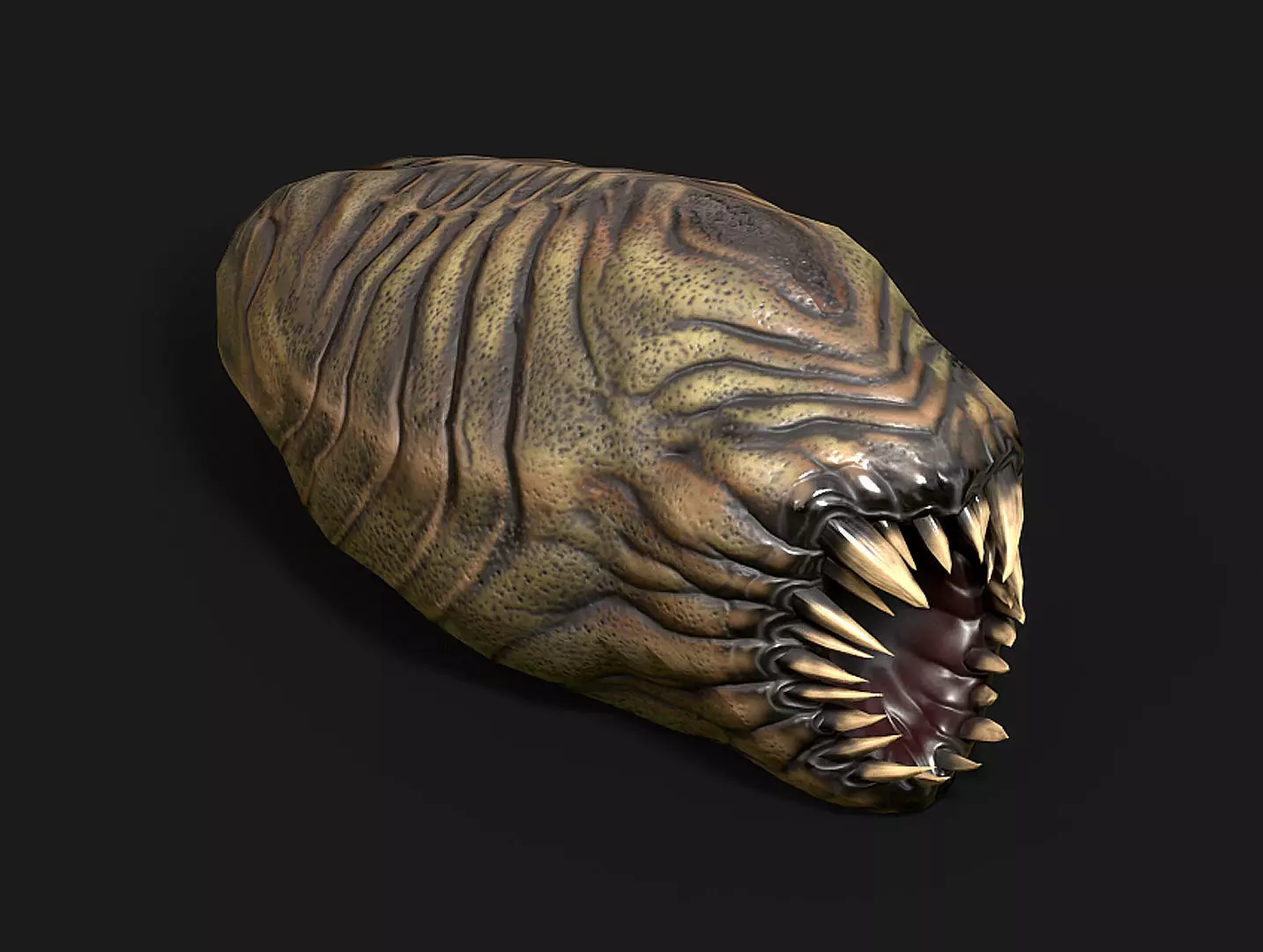 Fat Worm Low-poly 3D model_0