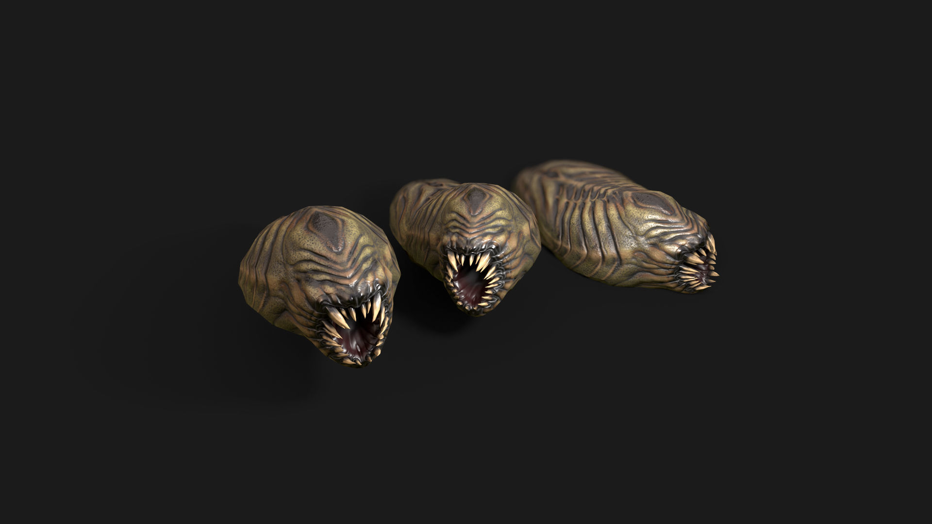 Fat Worm Low-poly 3D model_4