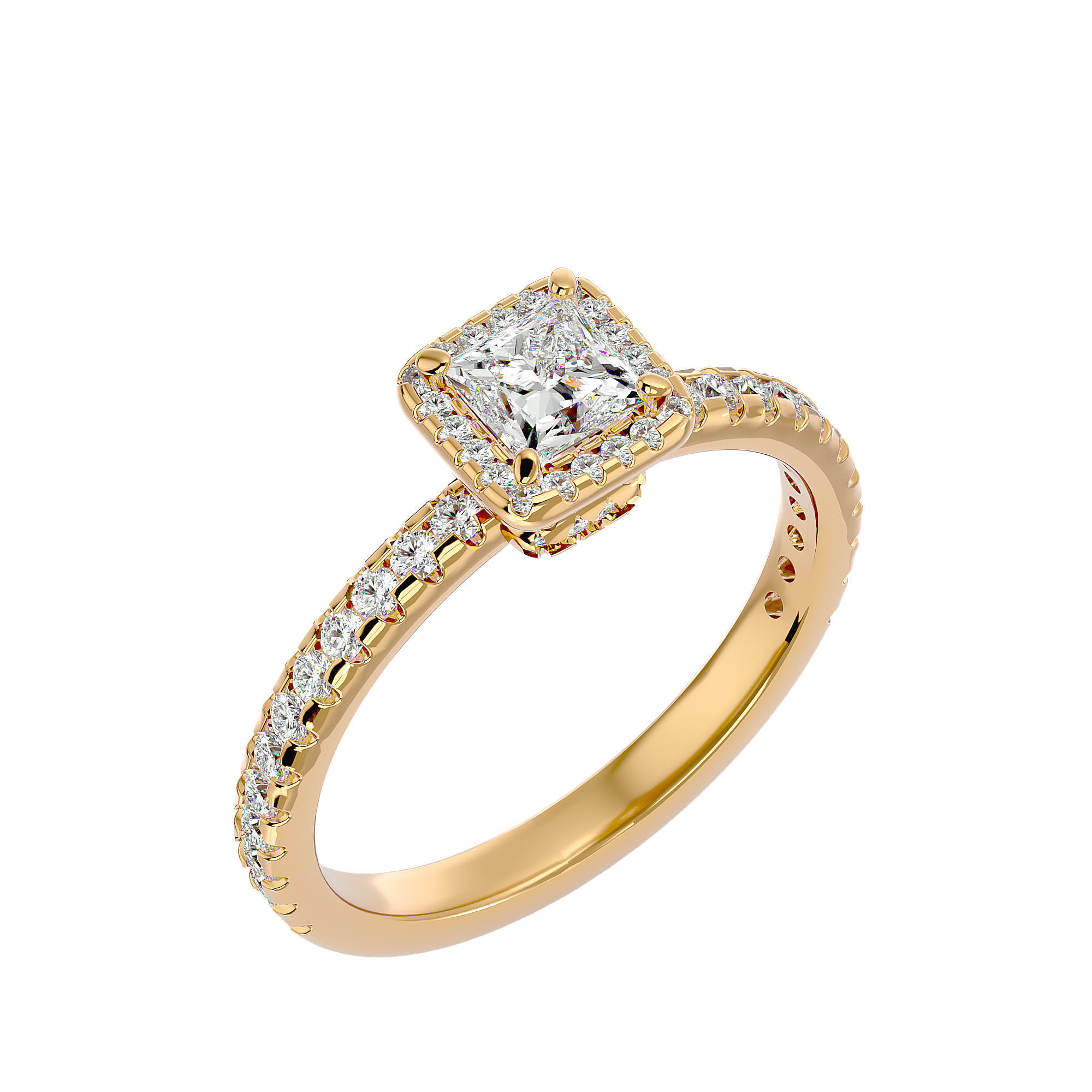 Solitaire ring model 3D print model_12