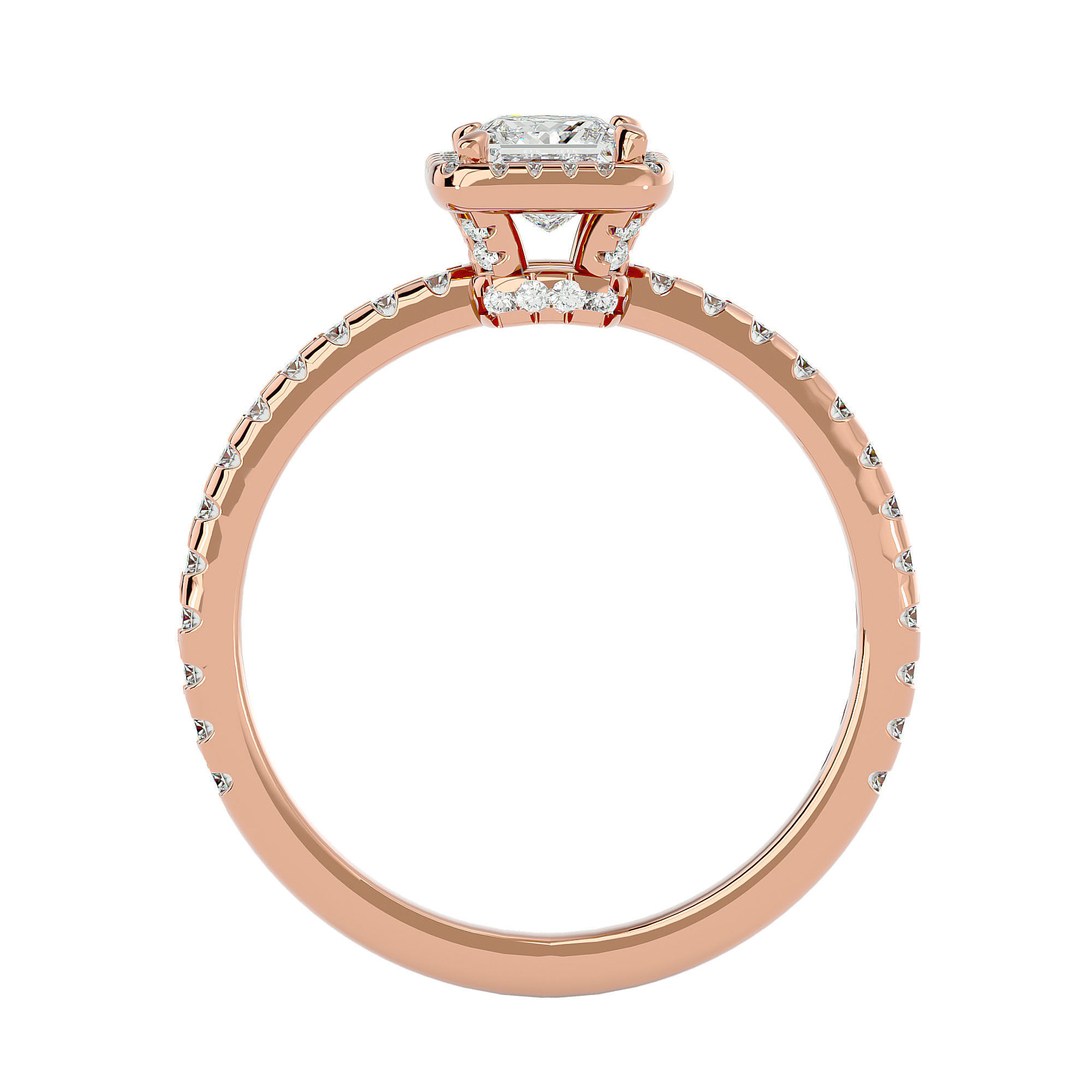 Solitaire ring model 3D print model_7