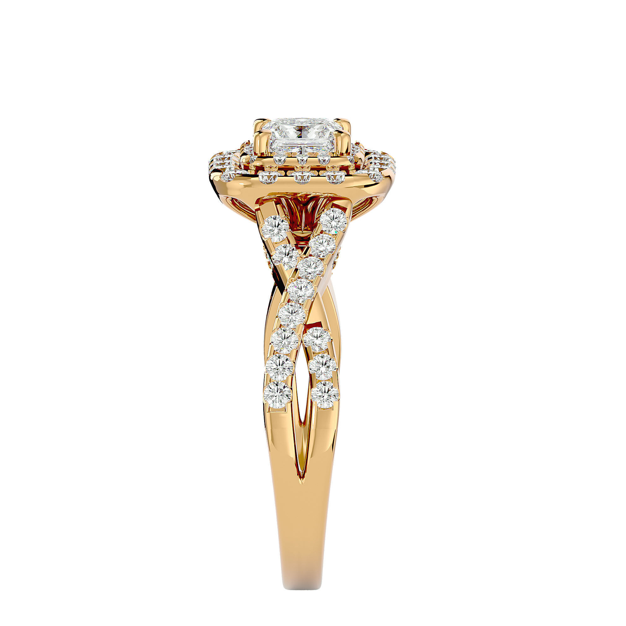 Solitaire ring model 3D print model_8